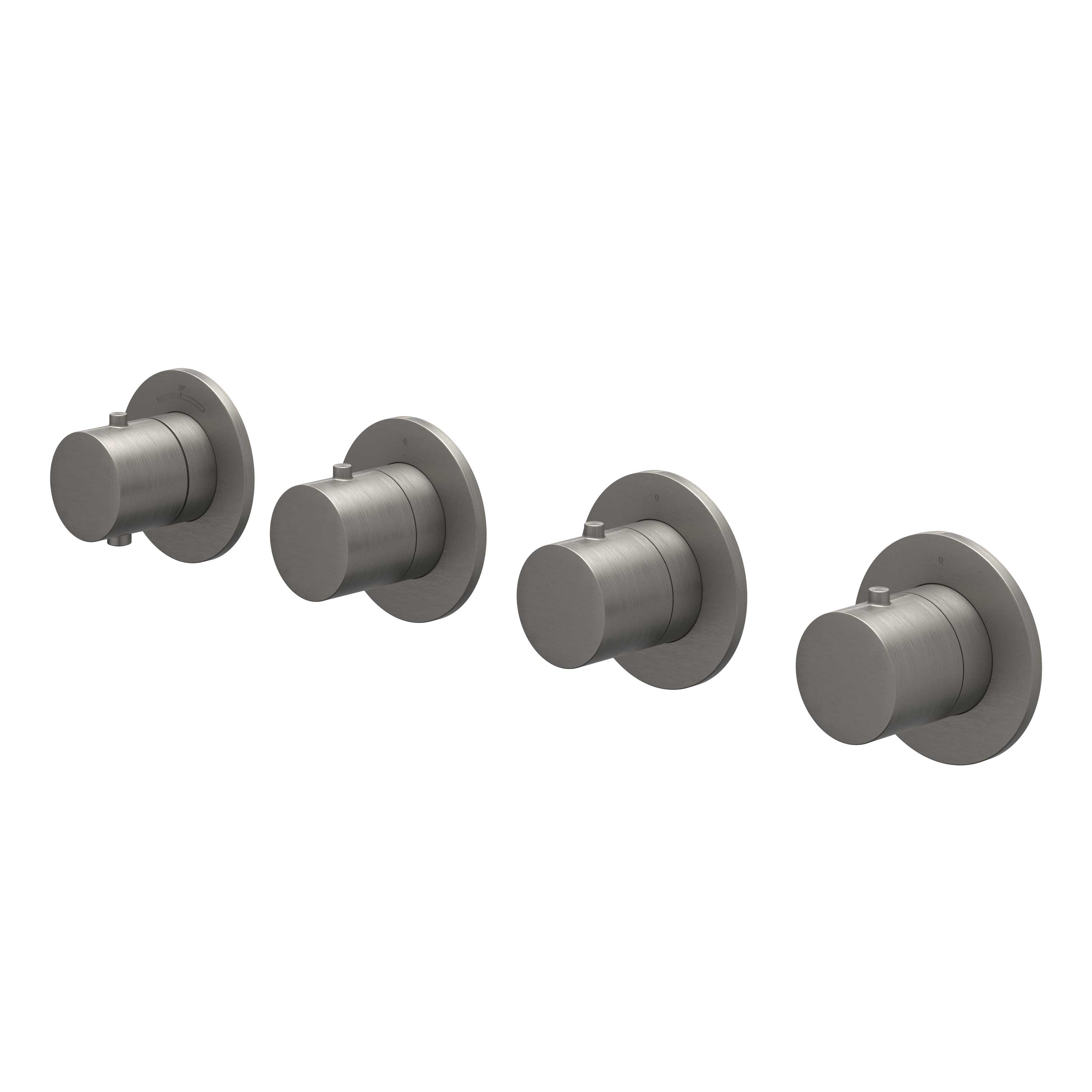 IVY Bond Afbouw inbouwtherm. m/3 stopkranen symmetry m/ronde rozetten 6202376 gebr. metal black PVD