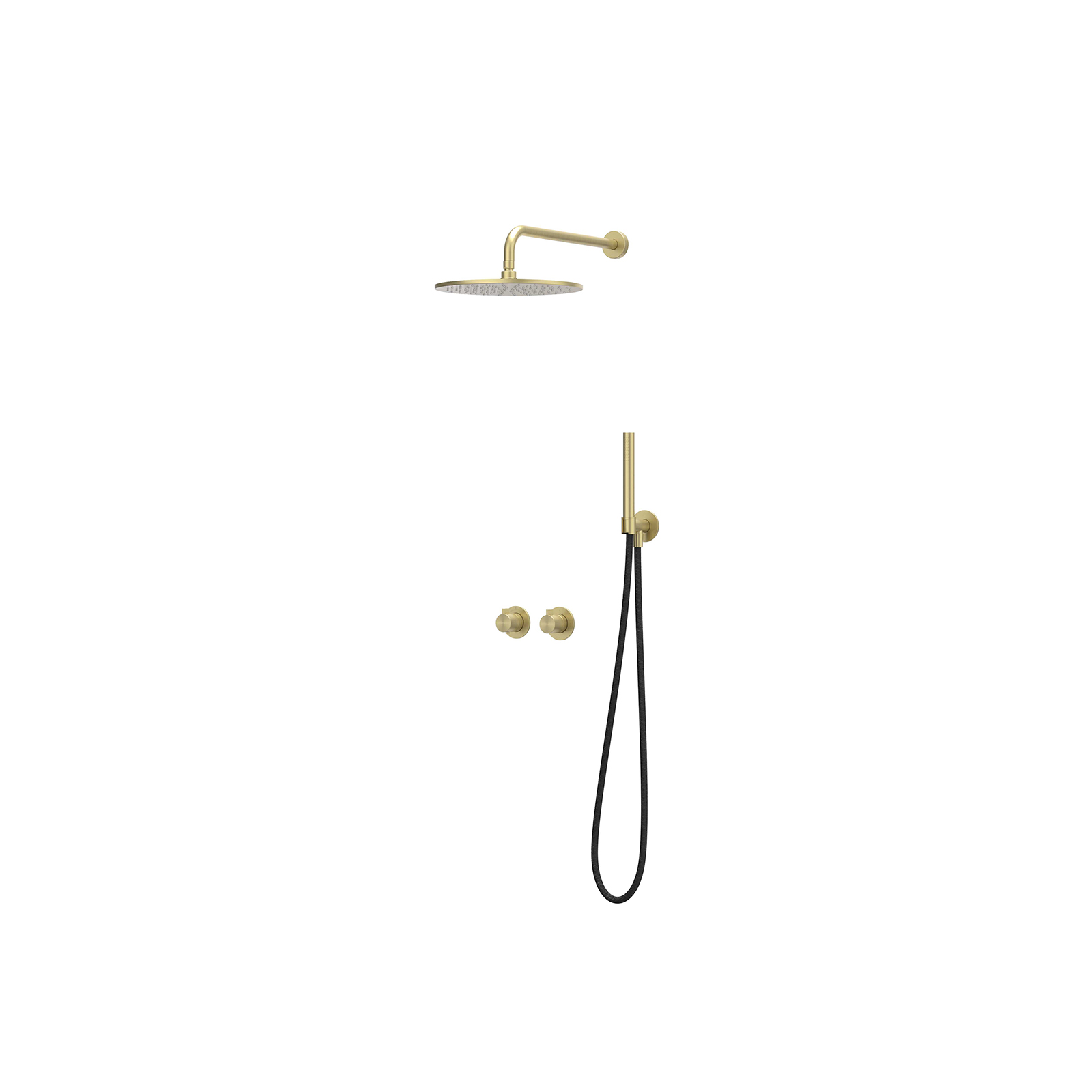 IVY Tribe Inbouwset 2-weg  40cm w-arm 30cm me houder  en staafhdd CST3IMPACAA RVS316 gebr. mat goud PVD