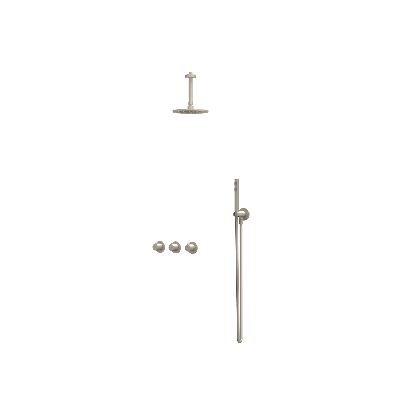 IVY Pact Inbouwset 2 stopkr.  plaf-15 20cm me houder  en staafhdd CSP4GNADBA gebr. nickel PVD