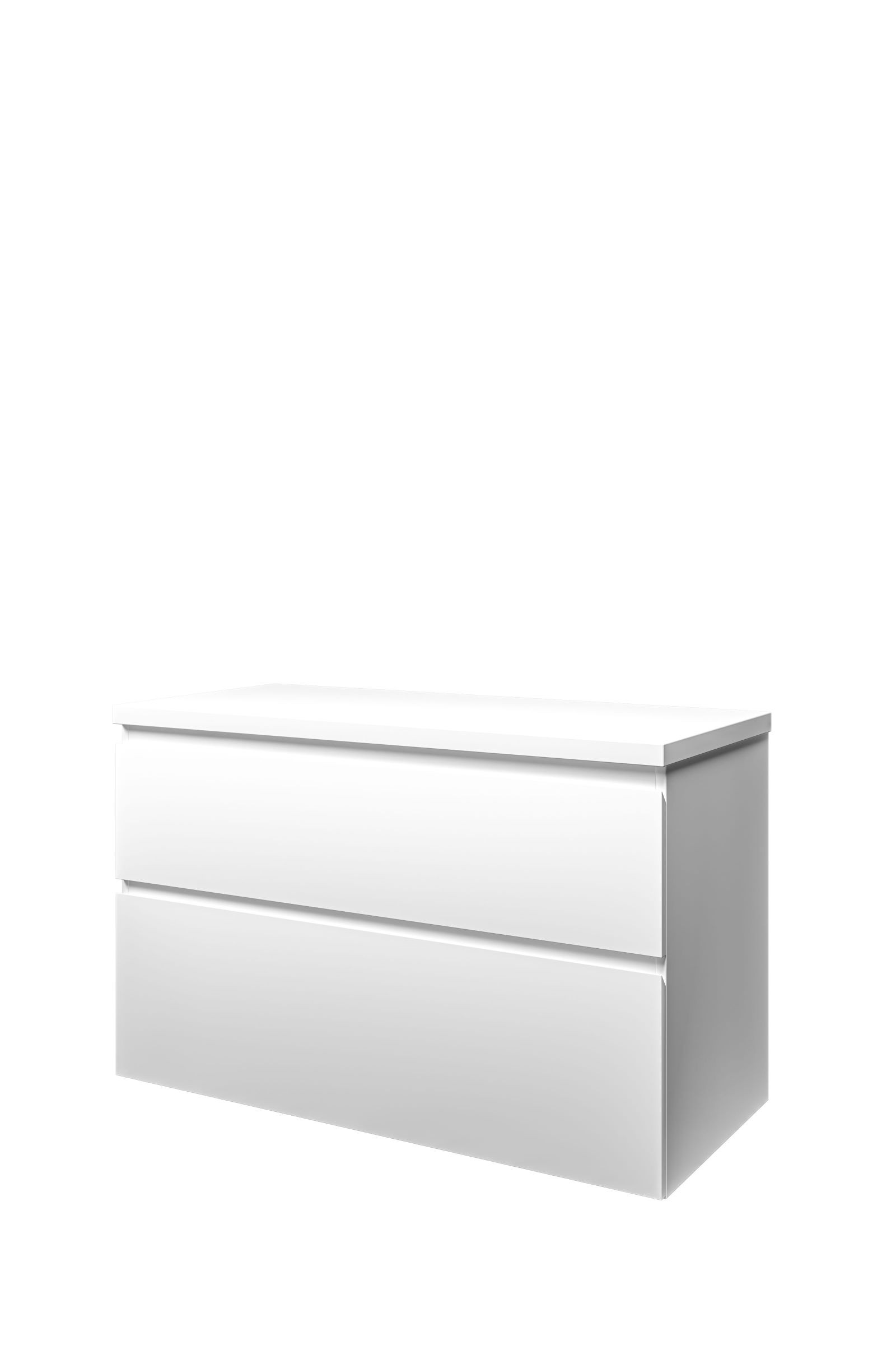 Proline set Top afdekplaat en onderk. a-sym. DMWC100 Mat wit H632xB1000xD460