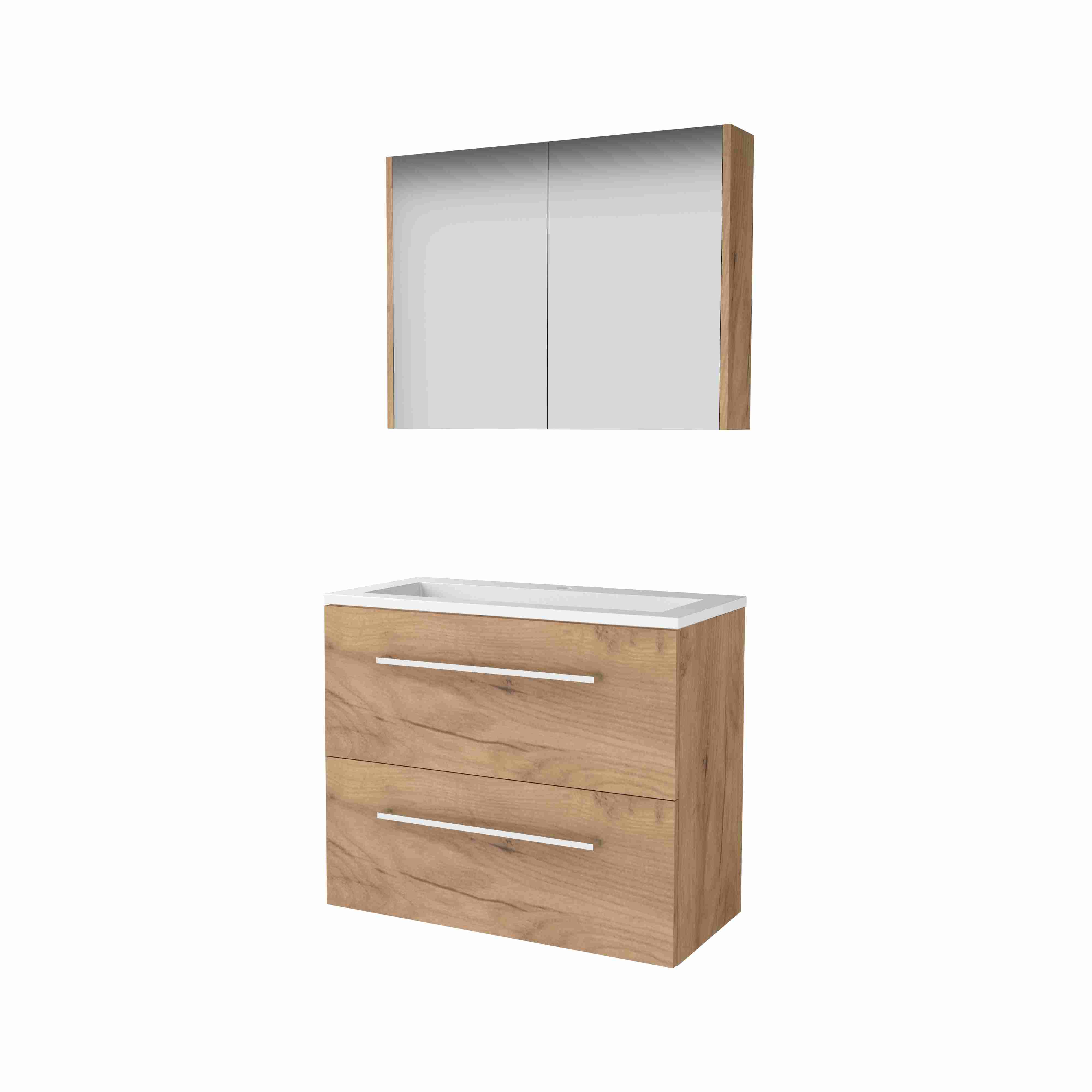Basic Comfort 39 set 80x39cm met gr. 2 la Acryl wast. 1 krgt. incl. kast C39GR80A1WO Whisky Oak
