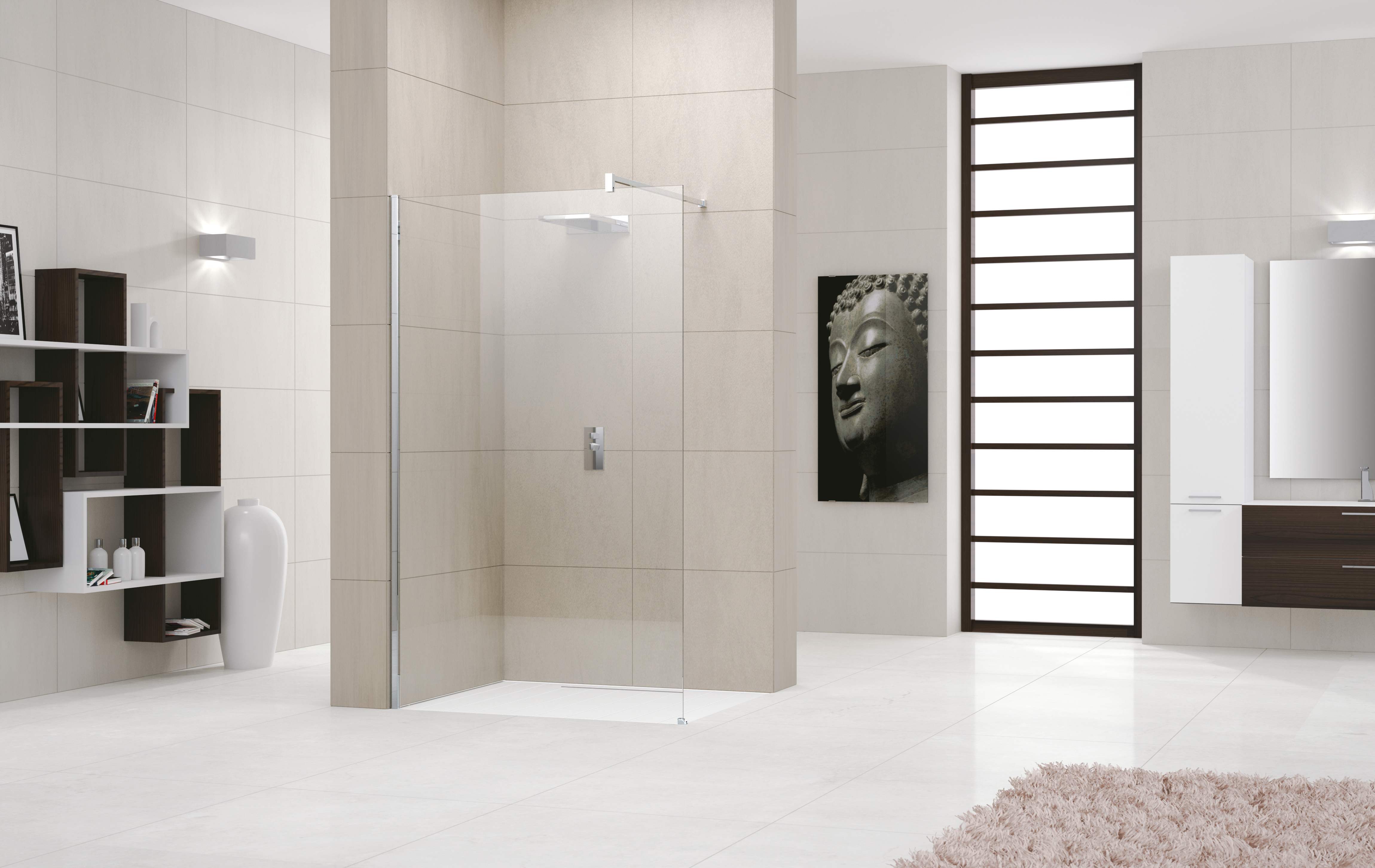 Novellini Giada h 100 inloopdouche ver.97-98.5 cm helder glas matchroom GIADAH1001B