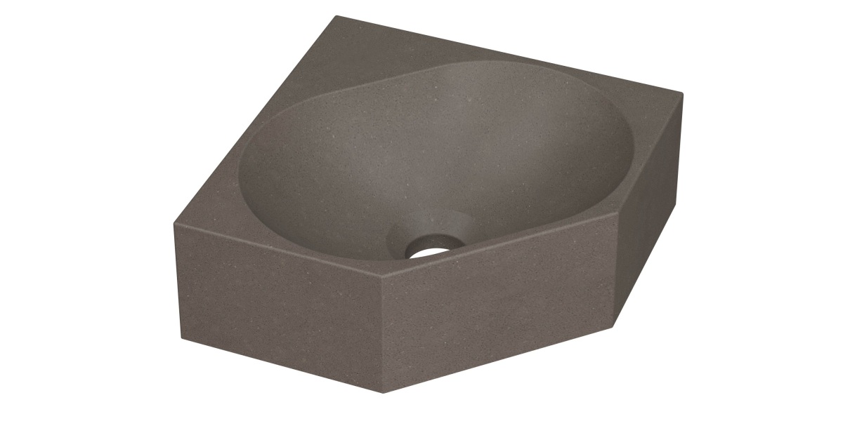 INK Matrix Hoekfontein quartz zonder krgt. H100xB270xD270 Quartz beton / 3404334