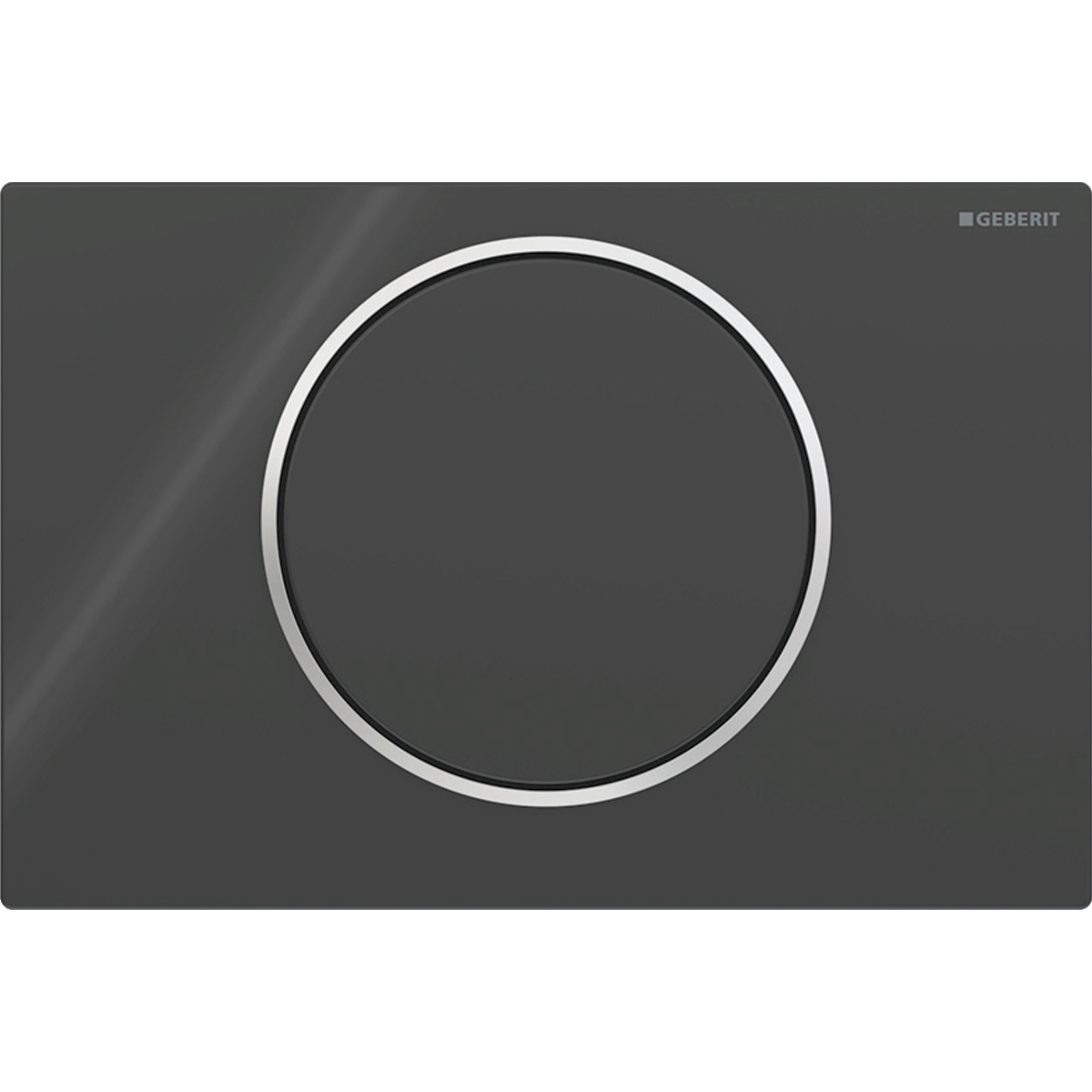 Geberit Sigma10 bedieningsplaat 2- toets round zwart - glans - zwart 115.758.KM.5