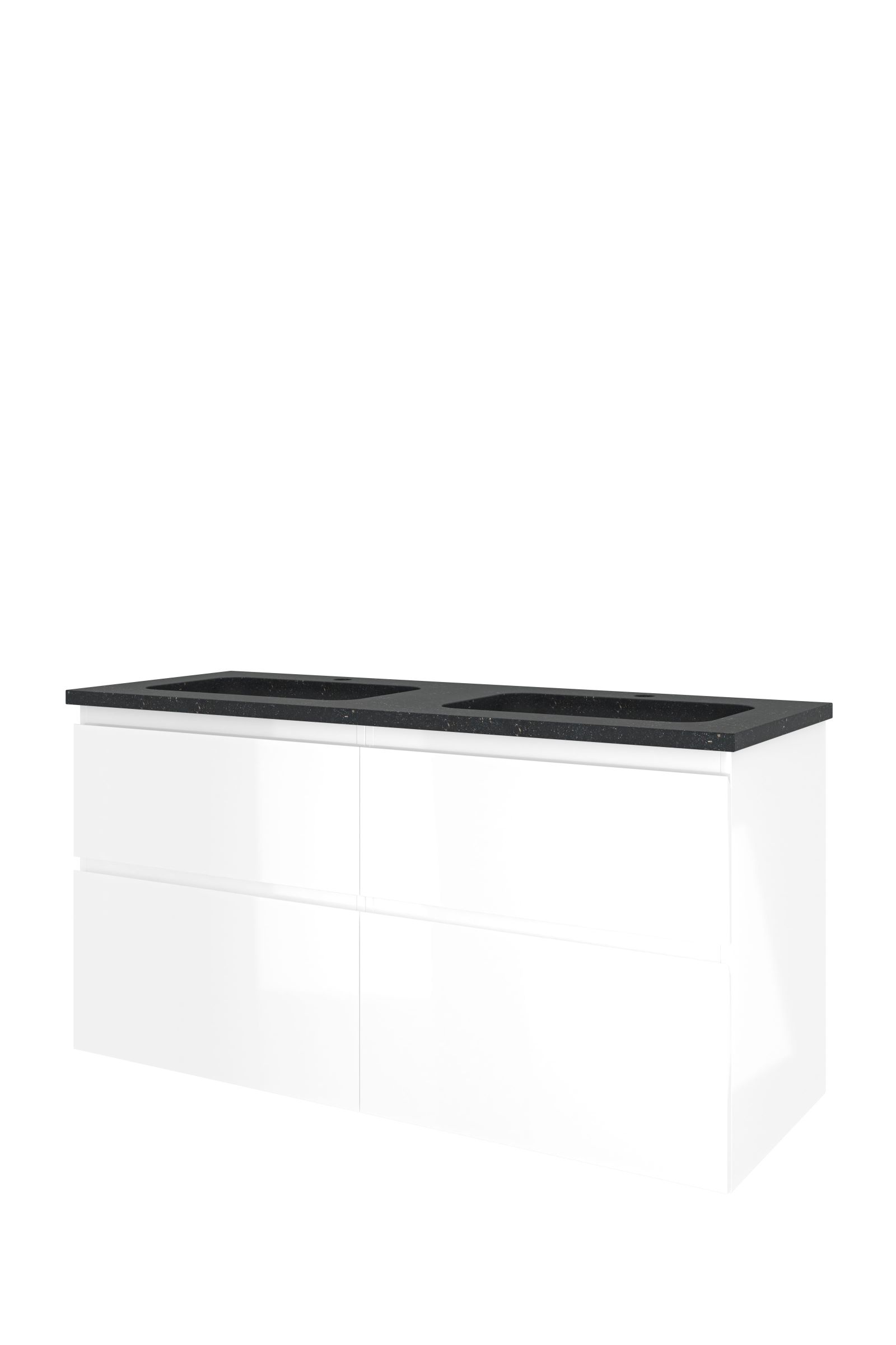 Proline set hardsteen Elegant wast. met 2 krgt. en onderk. 4 laden a-sym. RBSC2x602GW Glans wit/Blue stone H625xB1200xD460