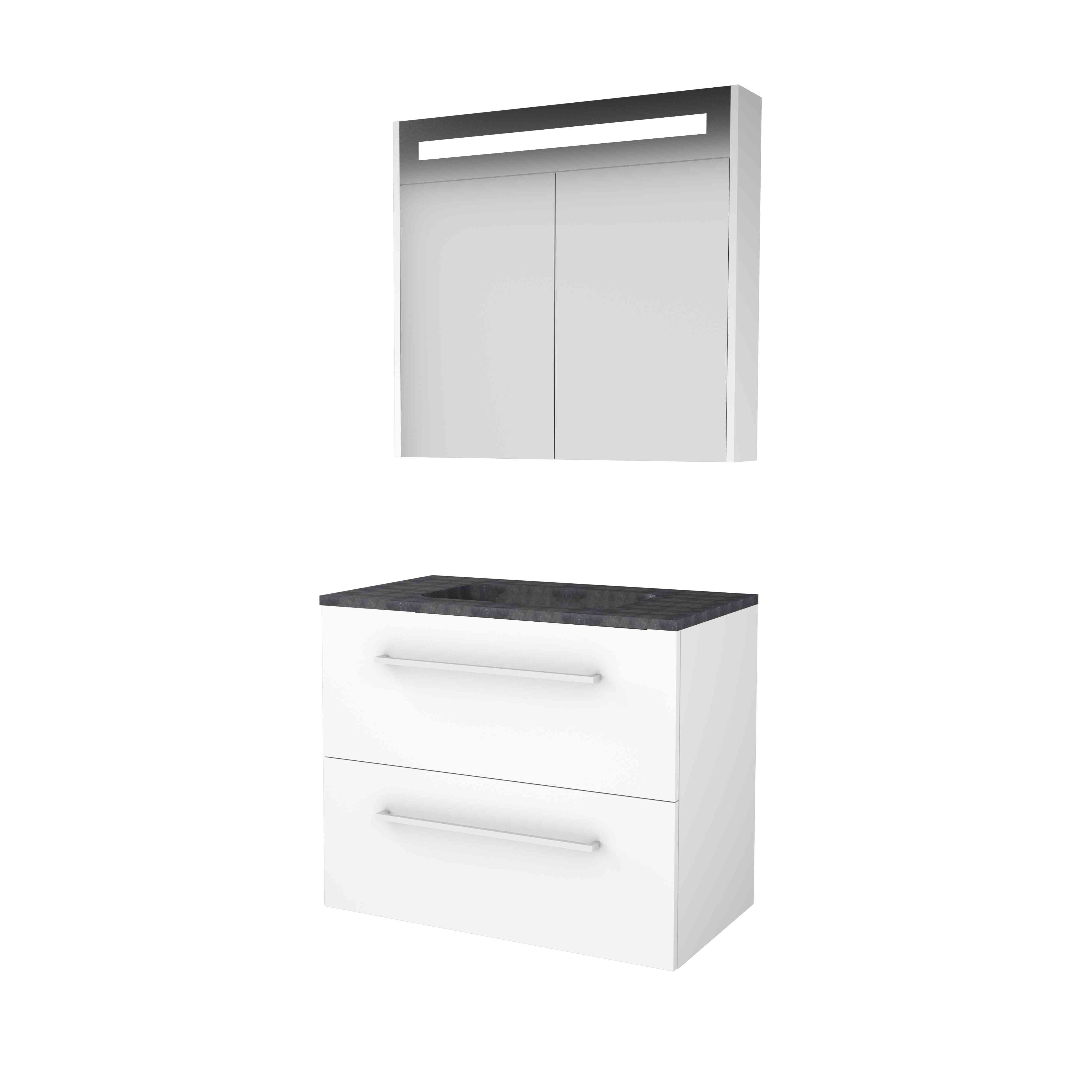 Basic Prem. 46 onderk. m. gr. incl. 2 la + hardst. wast. z. krgt. incl. sp.kast m. geint. Led B800xD460 Ice White / 1813396