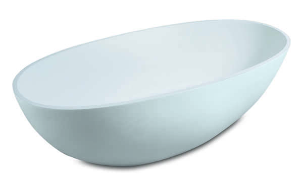 Luca vrijstaand bad solid surface met overl. 180x80x60h Mat wit