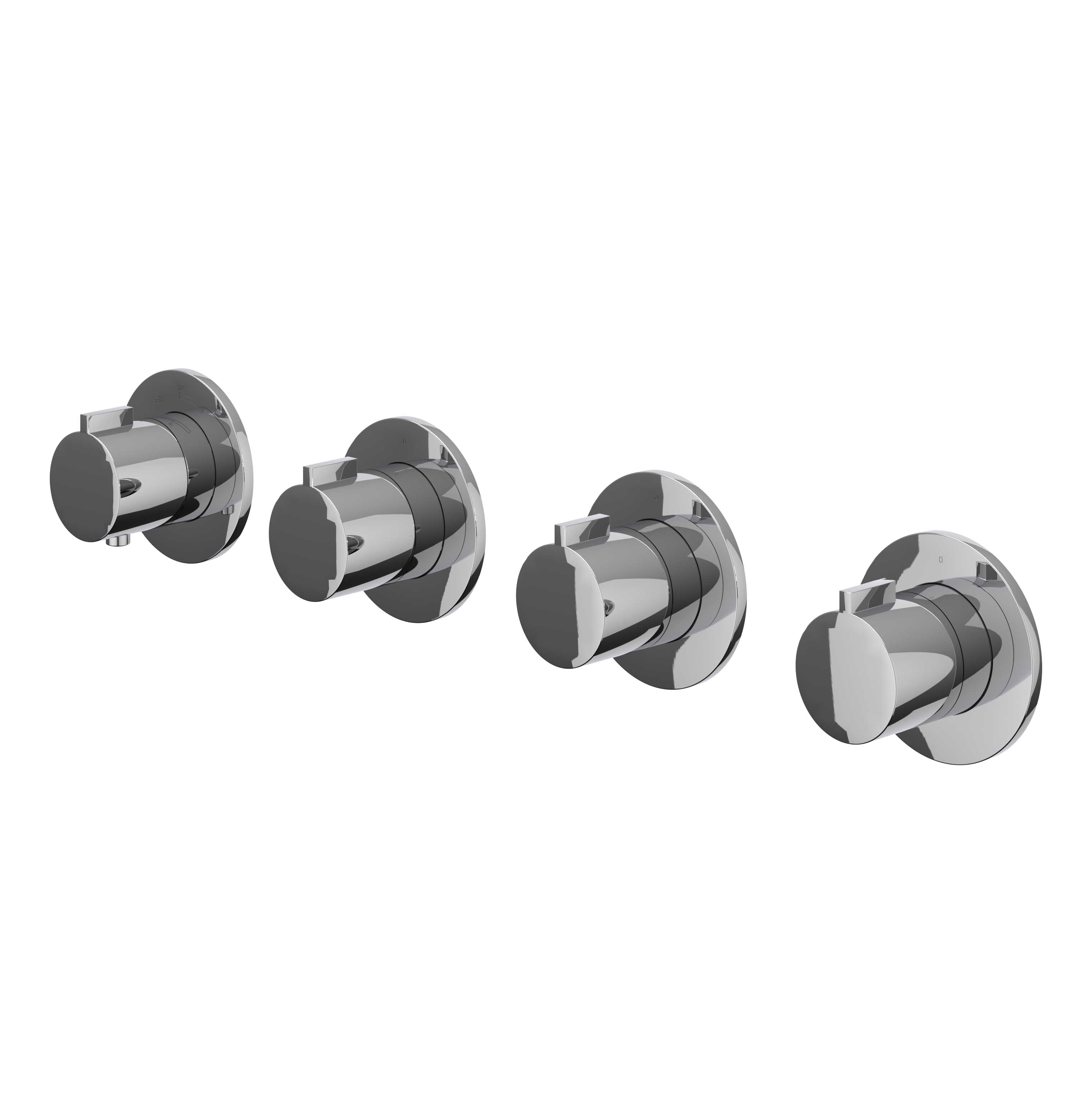 IVY Pact Afbouw inbouwtherm. m/3 stopkranen symmetry m/ronde rozetten 6202381 Chroom