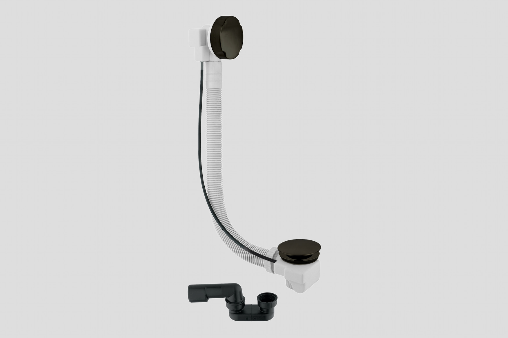 Lagoo Garda badoverloop met clickplug en sifon G6120MB Matt Black