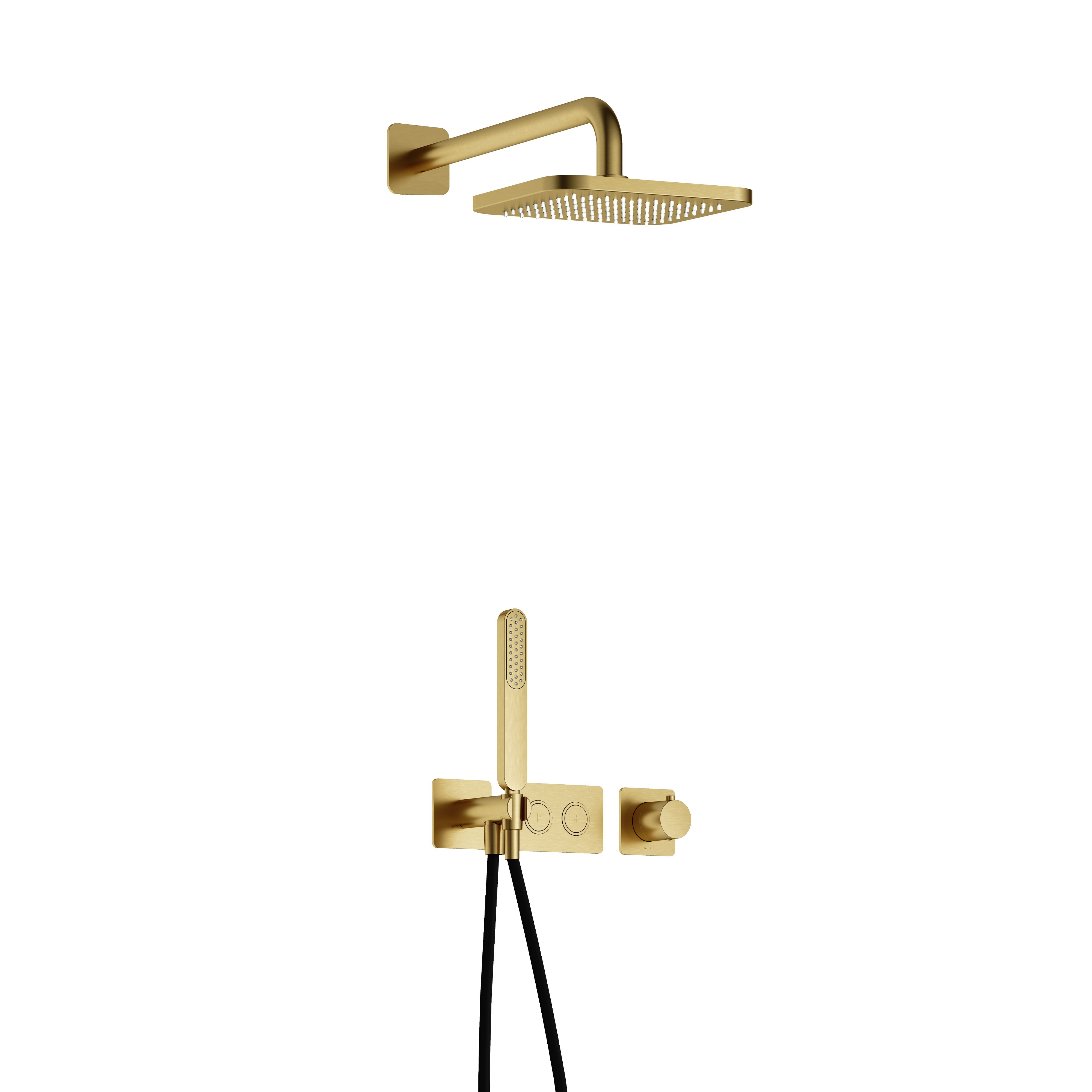 Hotbath Gal inbouwset m. 2 pushbuttons IBS41BBP Geborsteld Messing PVD