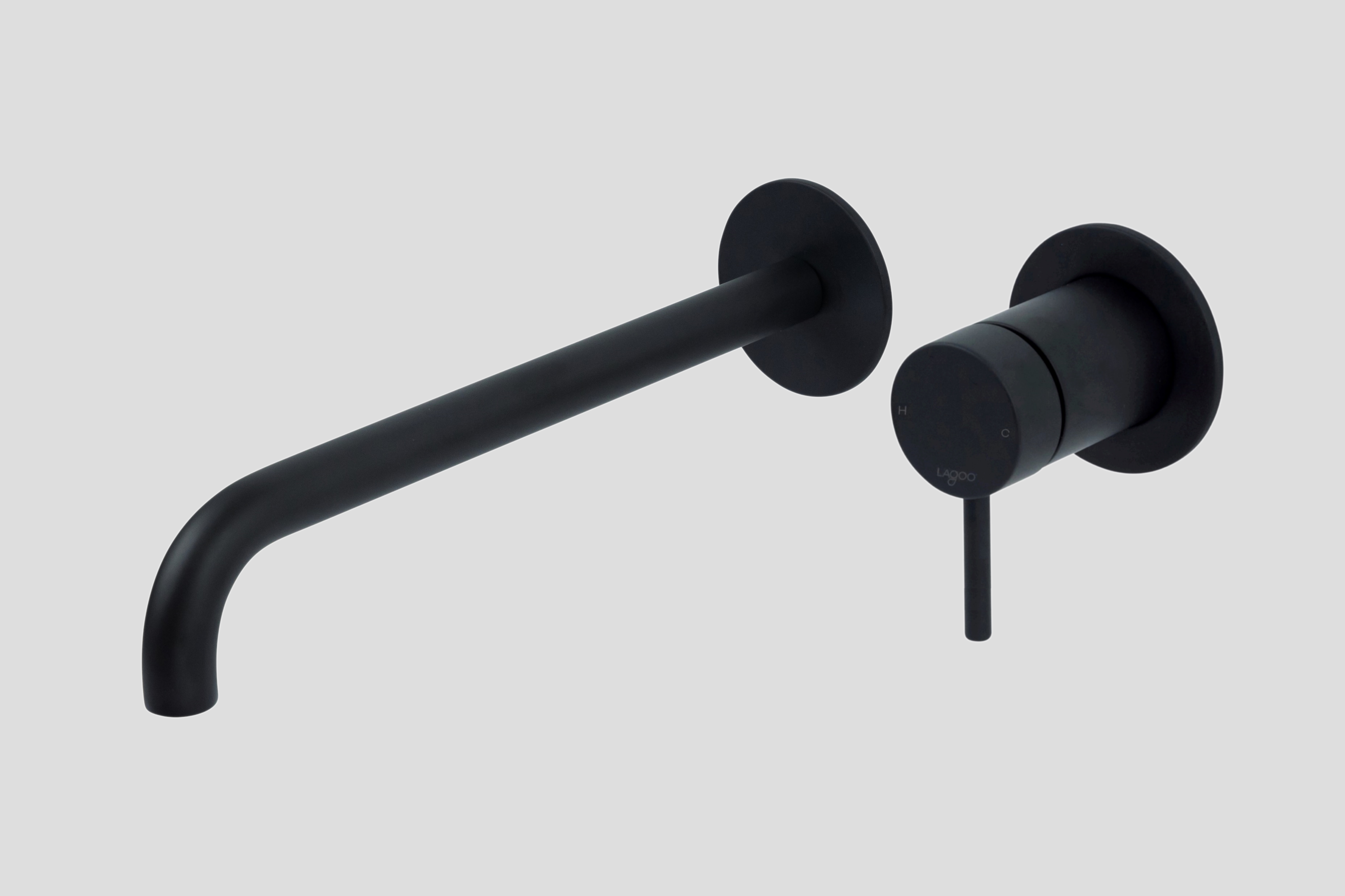 Lagoo Garda inbouw wastafelmengkraan afb.deel met uitloop links 26 cm G1200-26MB Matt Black