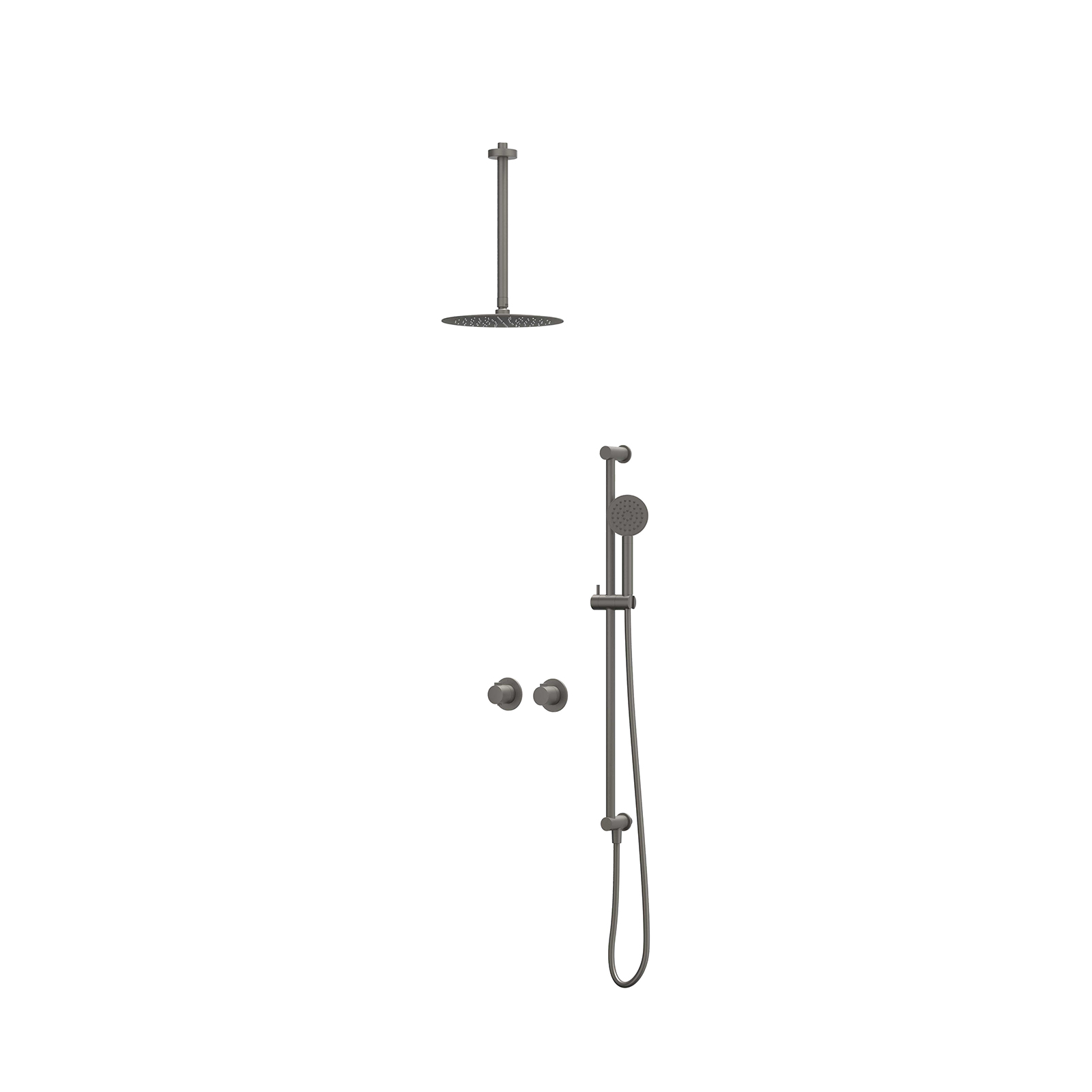 IVY Pact Inbouwset 2-weg  30cm plaf. 25cm sl glijst.  en satin sp. CSP3GMCBCB gebr. metal black PVD
