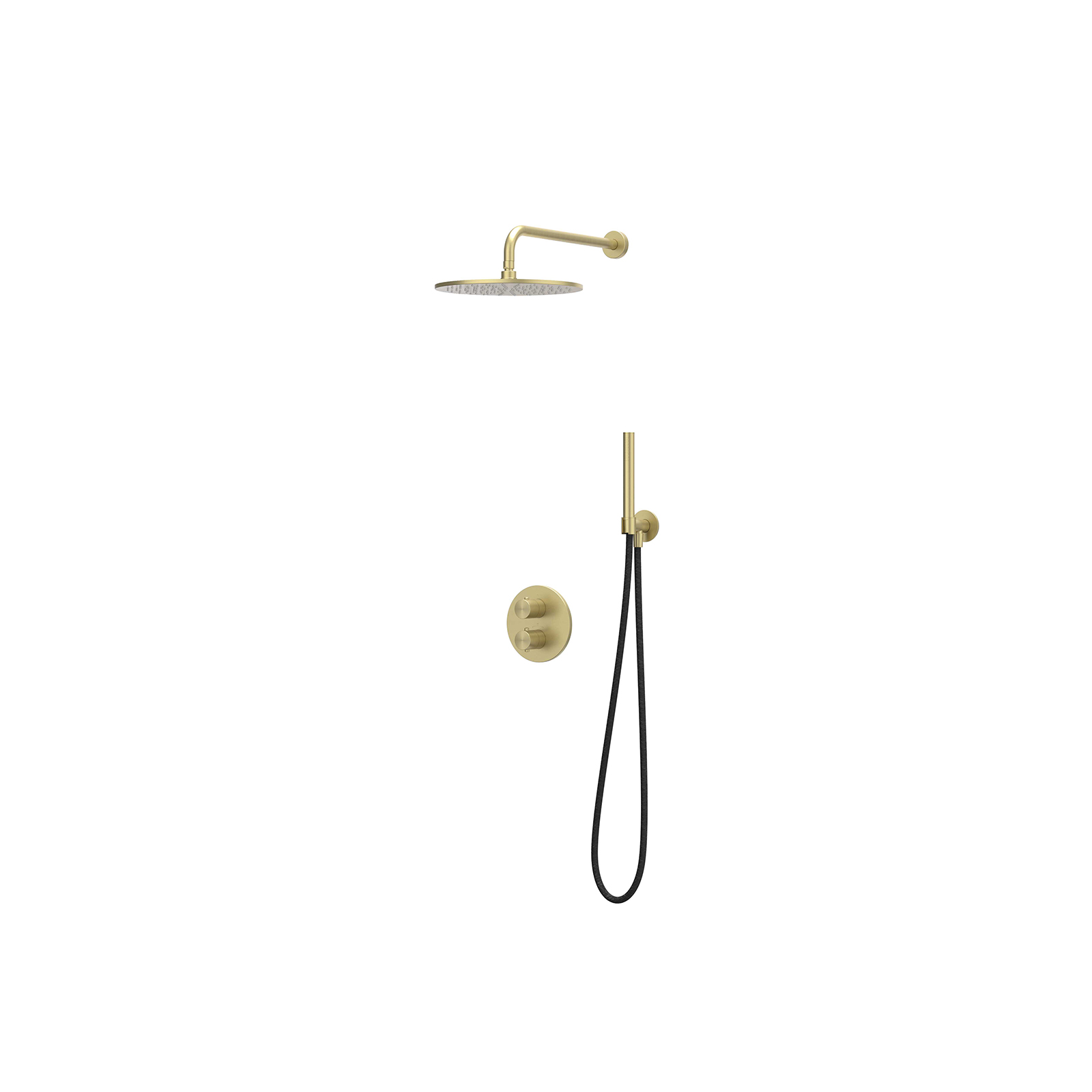 IVY Concord Inbouwset 2-weg w-arm 30cm me houder uitlaat en staafmodel CSC2IMPACAA RVS316 gebr. mat goud PVD