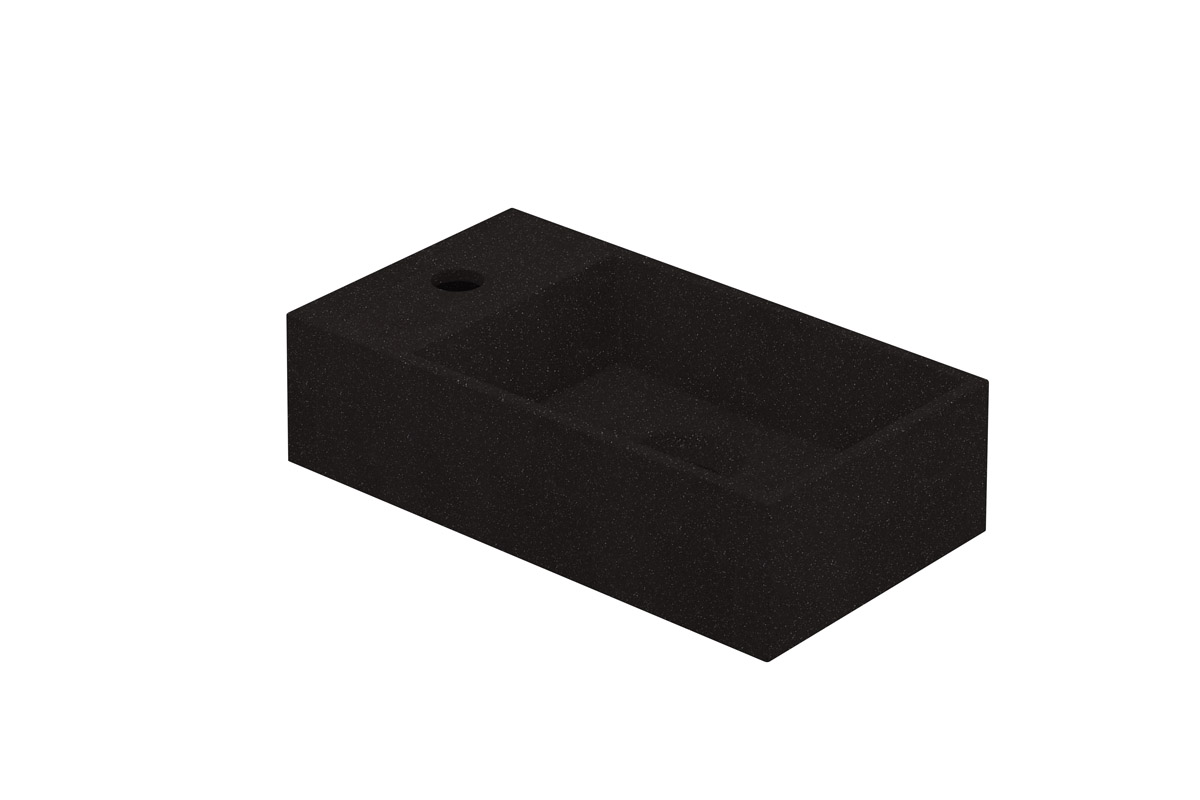 INK Contra Fontein Polystone vierkant m. krgt. L H100xB400xD220 Quartz zwart / 3403062