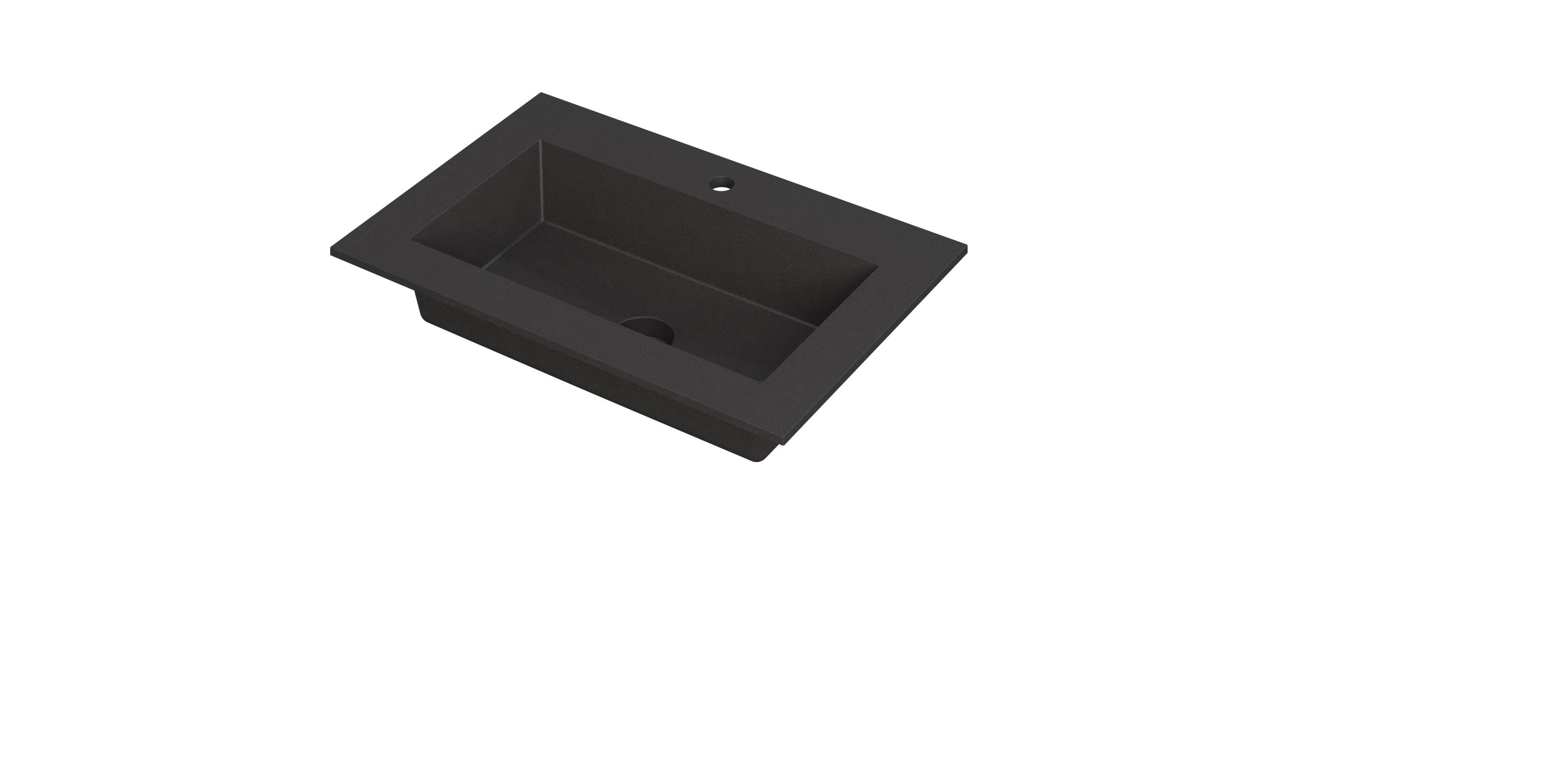 INK Kraft wastafel enkele bak 1 krgt 3417213 Quartz zwart H10xB700xD450