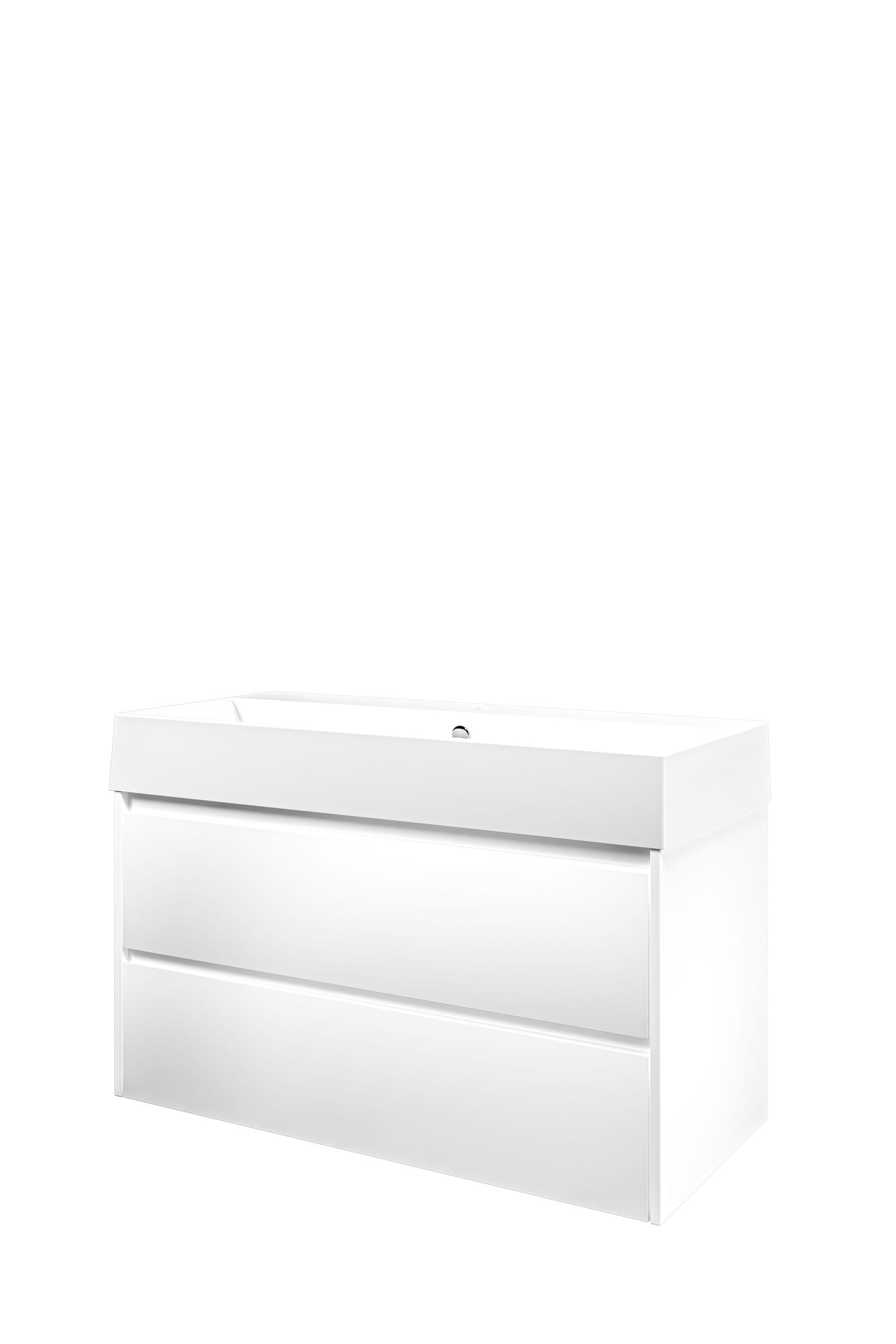 Proline set porselein Loft wast. met 1 krgt. en onderk. sym. ZGWB1001MW Mat wit/Glans wit H620xB1000xD460