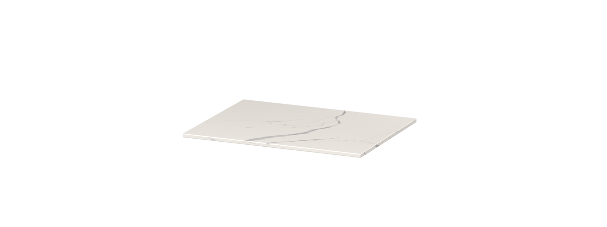 INK Afdekplaat van keramische slab zonder uitsparing H10xB600xD450 Statuario glans / 210203