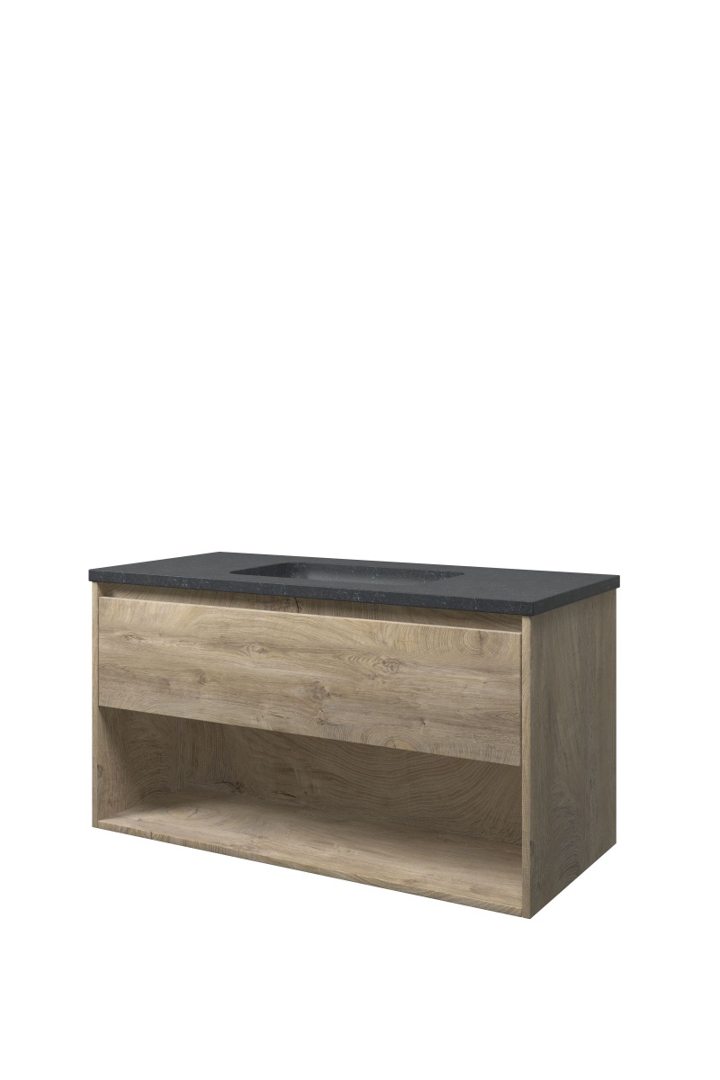 Proline set hardsteen Elegant wast. z. krgt. en onderk. met schap 1815641 Raw oak/Blue stone H545xB1000xD460