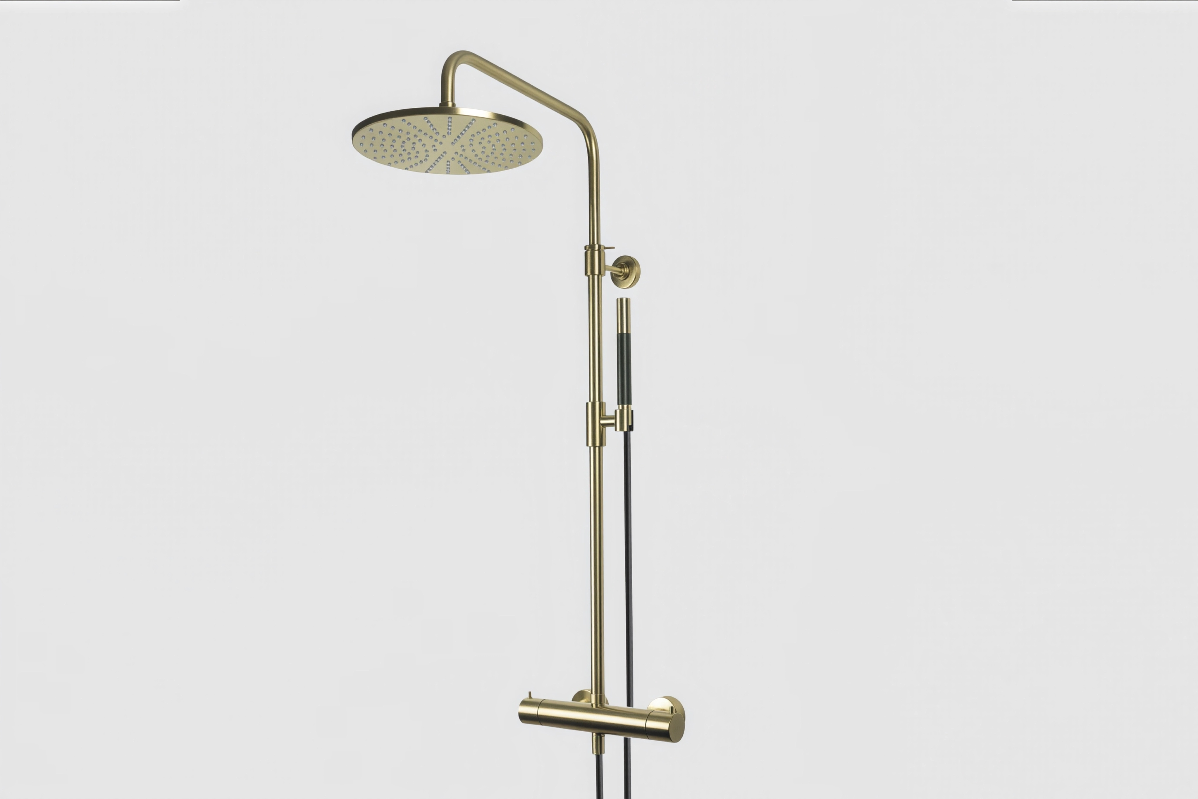 Lagoo Garda Thermostatische douche set m. hoofddouche 250 mm en handdouche staaf G5201PG Brushed Champagne PVD