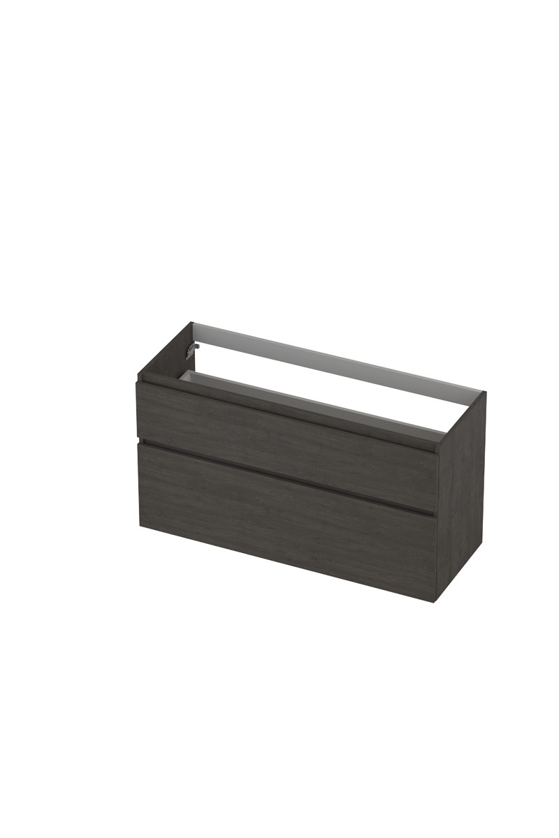 INK onderk. 2 la GL hout decor m. houten keerlijst a-symm. B1200xD450xH650 Oergrijs / 1257956