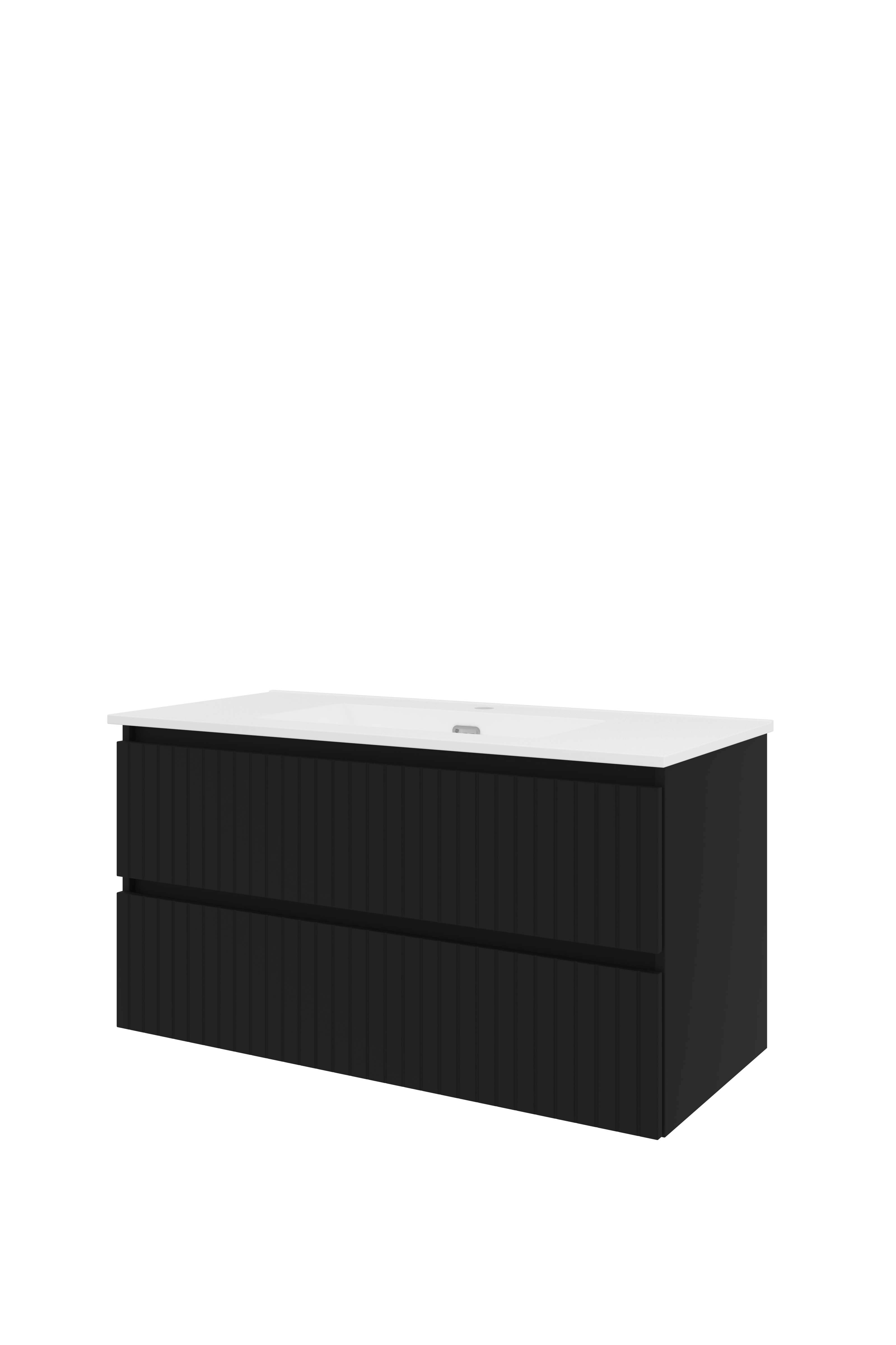 Proline Set porselein Elegant wast. met 1 krgt. en onderkast sym. gefr. TGWD1001MZ Mat zwart/Glans wit 1000x460x540