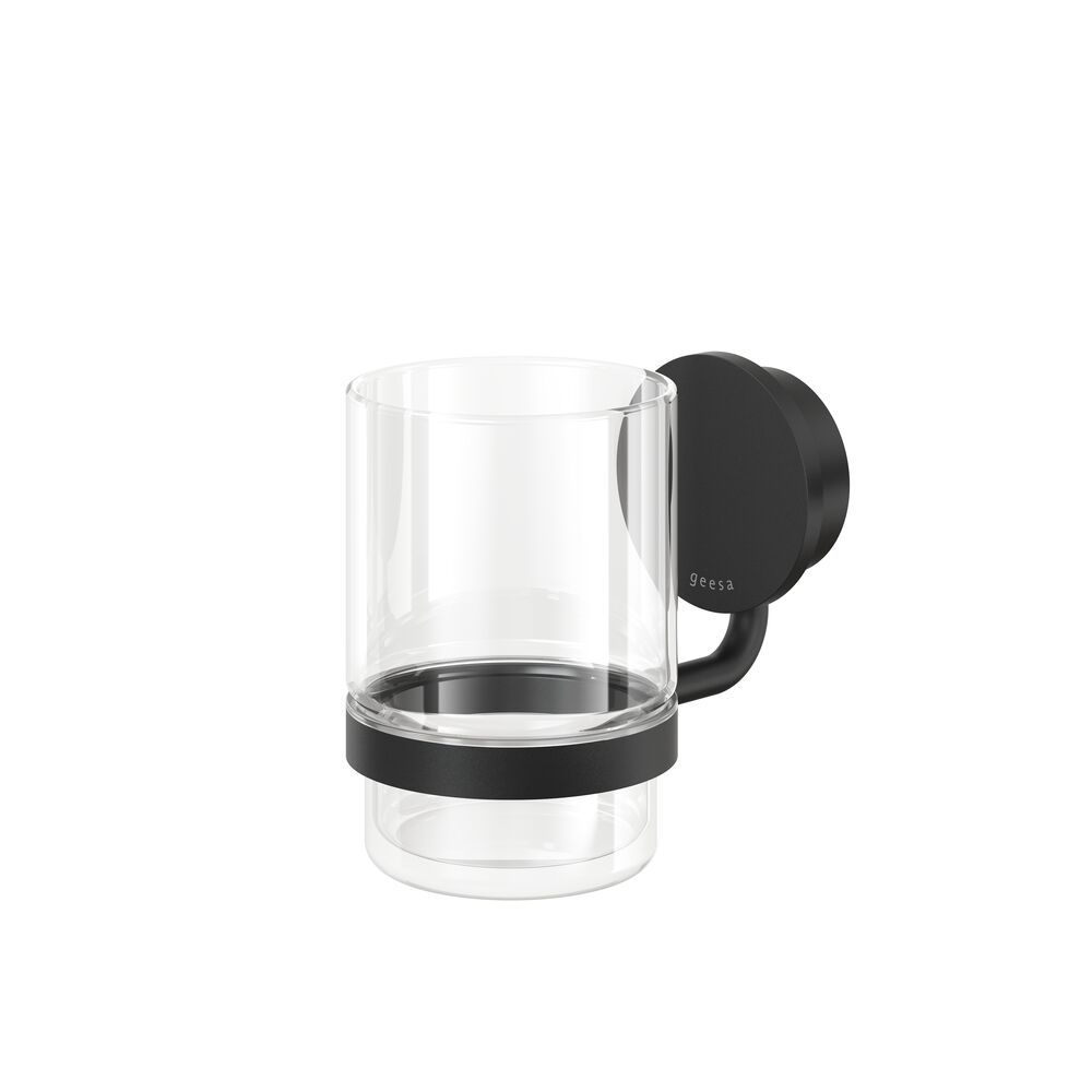 Geesa Opal glashouder met glas 917202-06 zwart