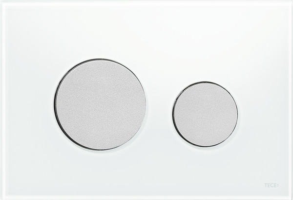 TECEloop wc-bedieningsplaat van glas 9240659  -  Zuiver wit toetsen mat chroom