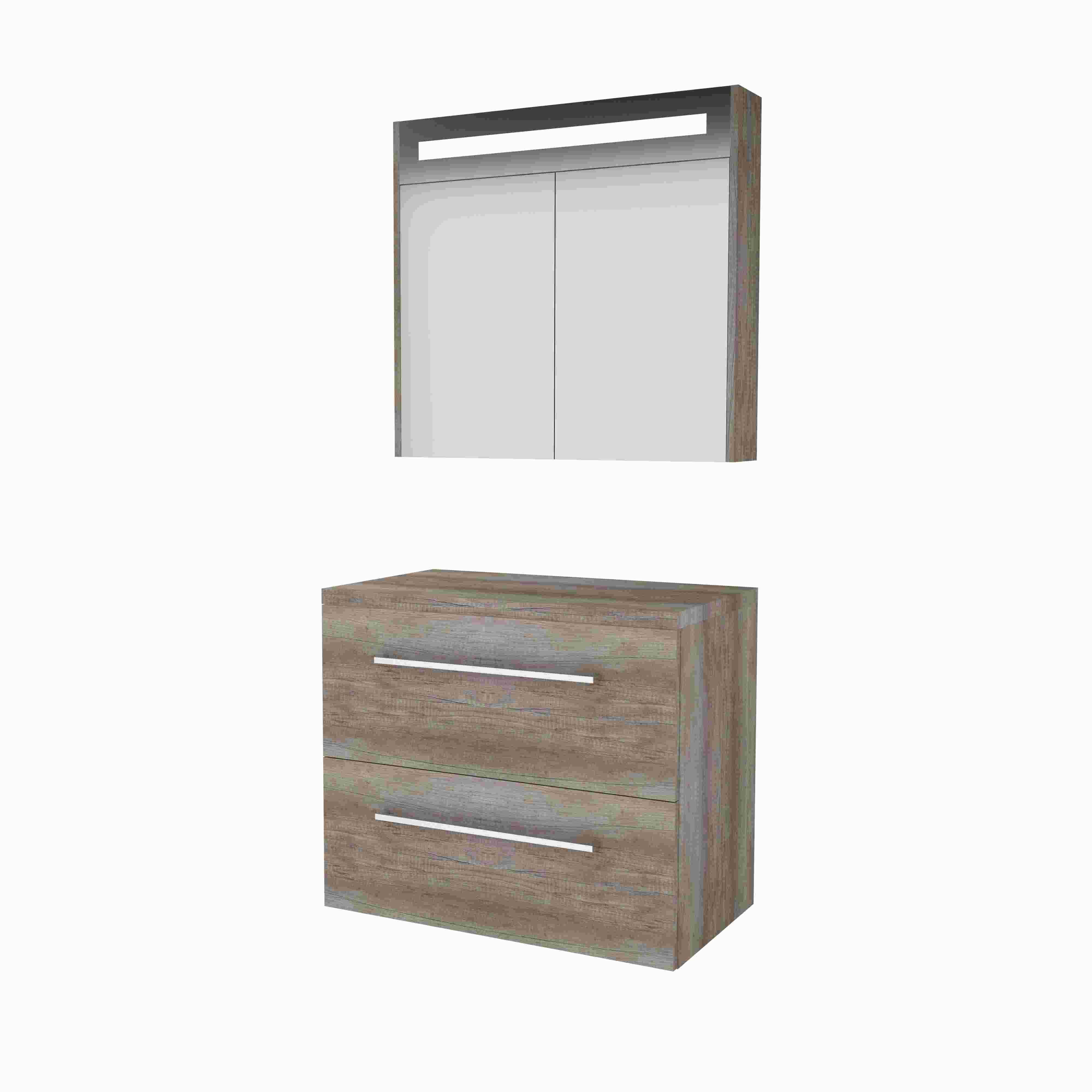 Basic Prem. 46 onderk. m. gr. incl. 2 la + afdekplaat incl. sp.kast m. geint. Led B800xD460 Scotch Oak / 1813662