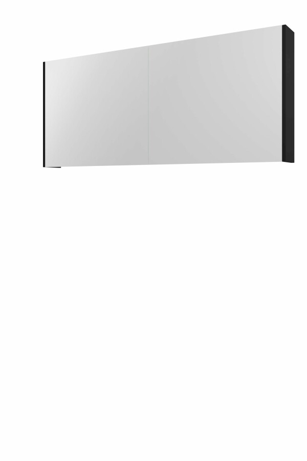 Proline sp.kast Xcellent m. dubbel gespiegelde deur + 2 deuren H600xB1400xD140 Mat zwart / 1808976