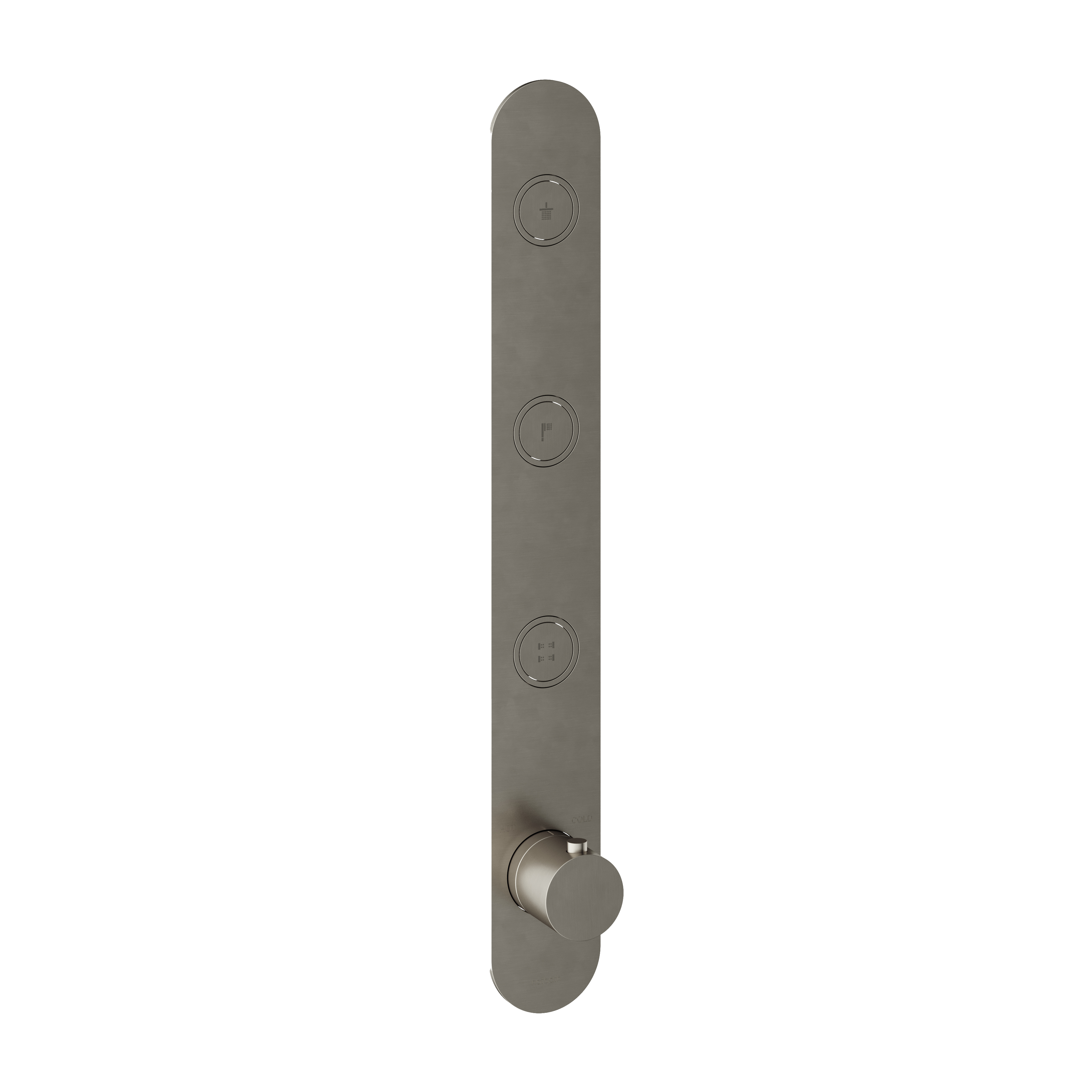 Hotbath Cobber afbouwdeel inbouwthermostaat met 3 pushbuttons PB050EXTGN Geborsteld Nikkel