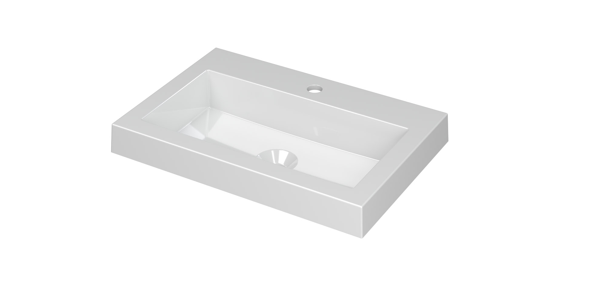 INK Dock wast. Polystone met 1 krgt. 3415001 Glans wit H60xB600xD400