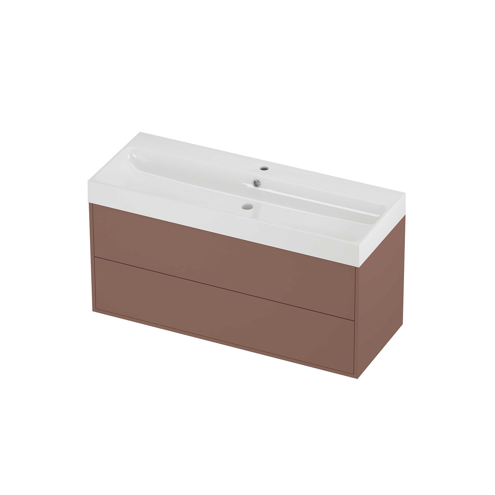 Proline Set polystone Loft wast. met 1 krgt. en onderk. tbv gr. 2 la sym. in kader PGWF1201BB Glans wit/Beauty blush 120x46x62