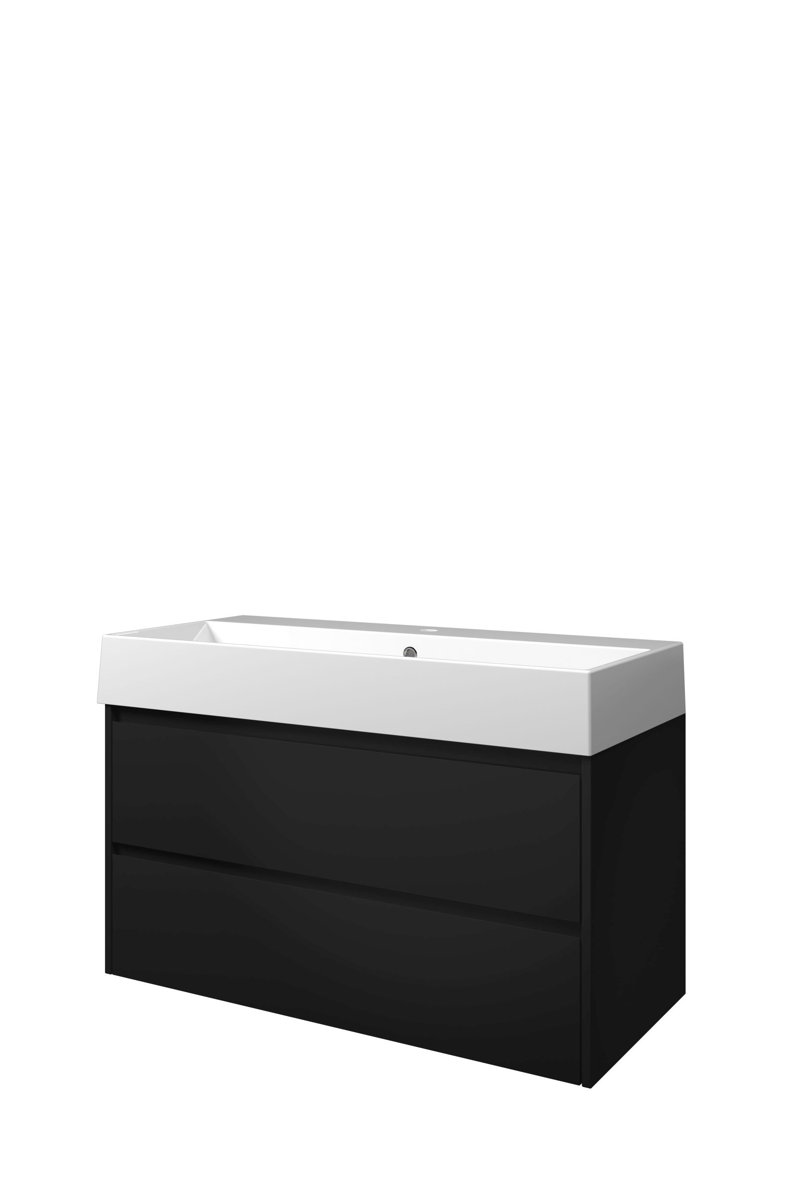 Proline set porselein Loft wast. met 1 krgt. en onderk. sym. 1815456 Mat zwart/Glans wit H620xB1000xD460