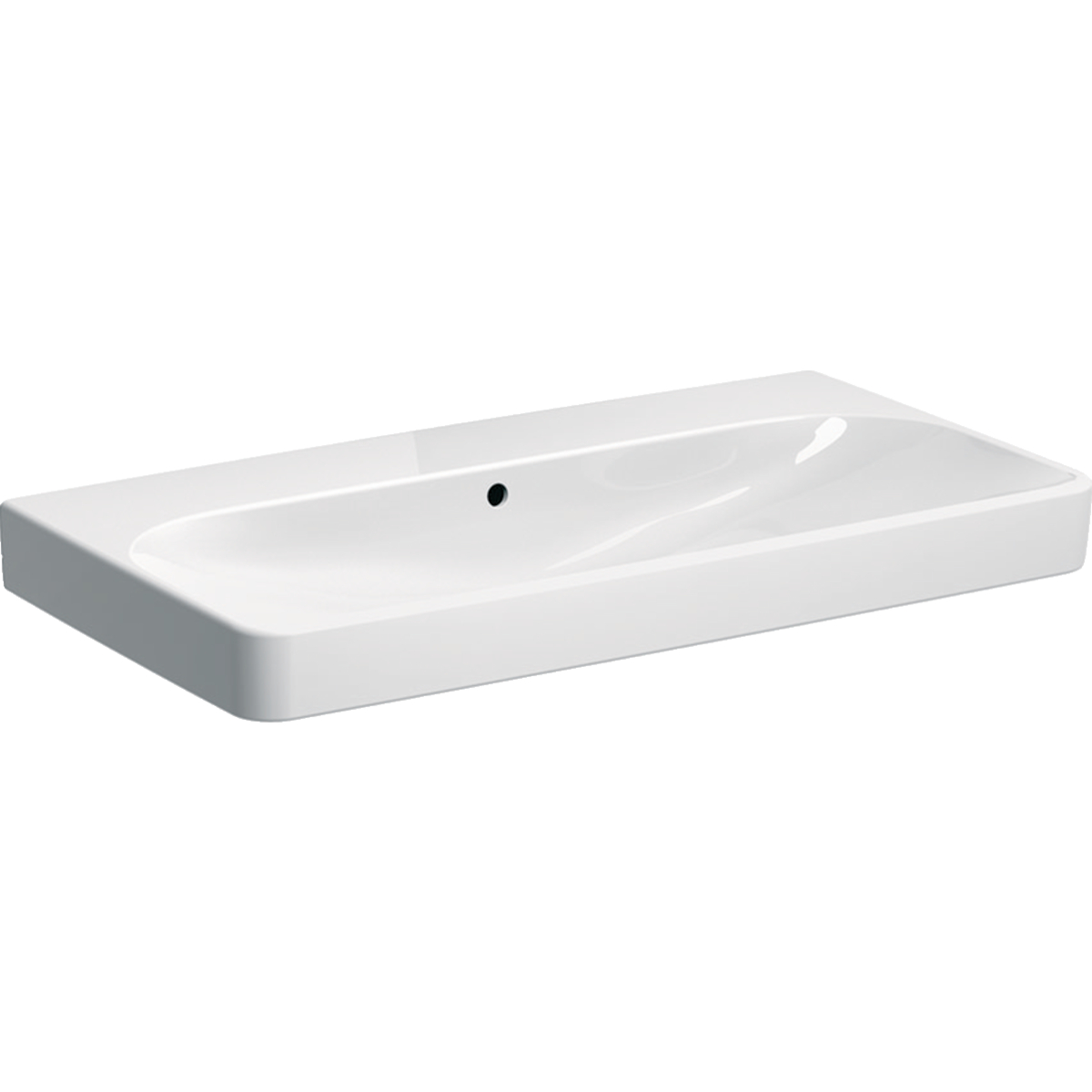 Geberit Smyle Square wastafel 90x48cm z.krgt. m.overl. 500.250.01.8 Wit KeraTect