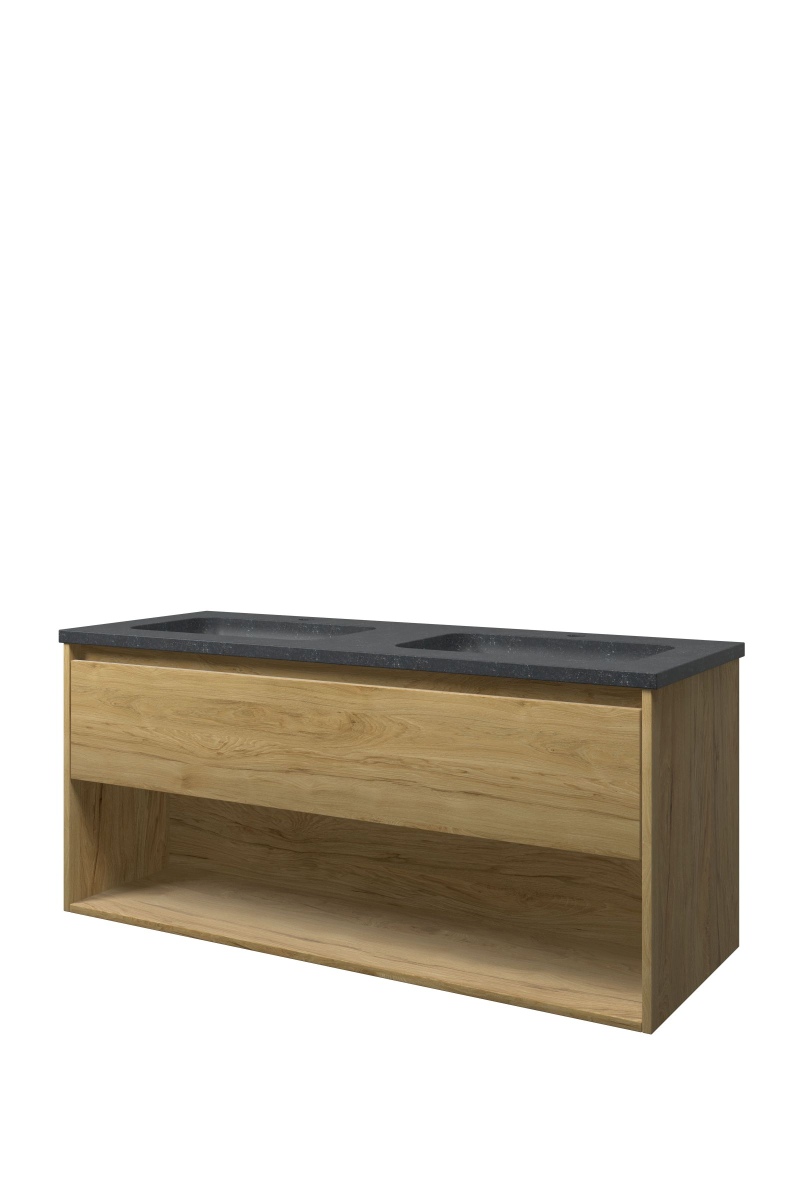Proline set hardsteen Elegant wast. met 2 krgt. en onderk. met schap 1815672 Ideal oak/Blue stone H545xB1200xD460