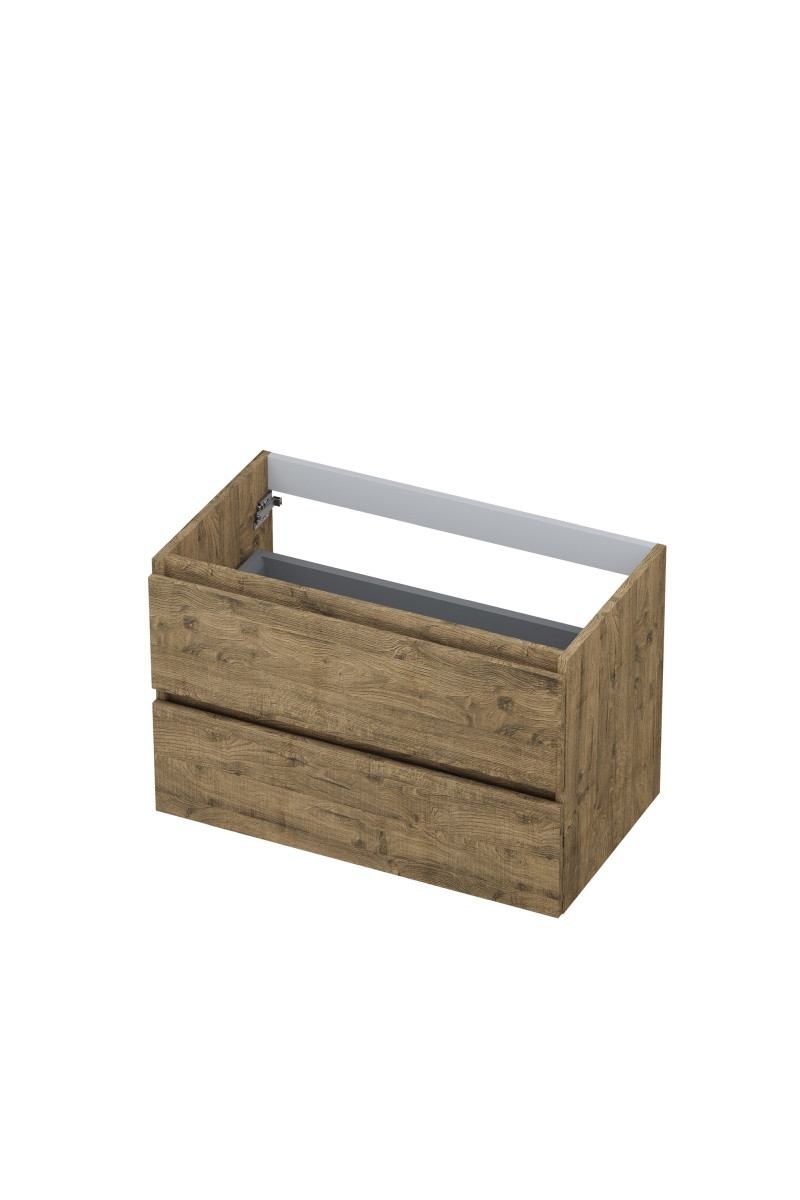 INK onderk. 2 laden greepl. met houten keerlijst 1257123 Naturel eiken H520xB800xD450