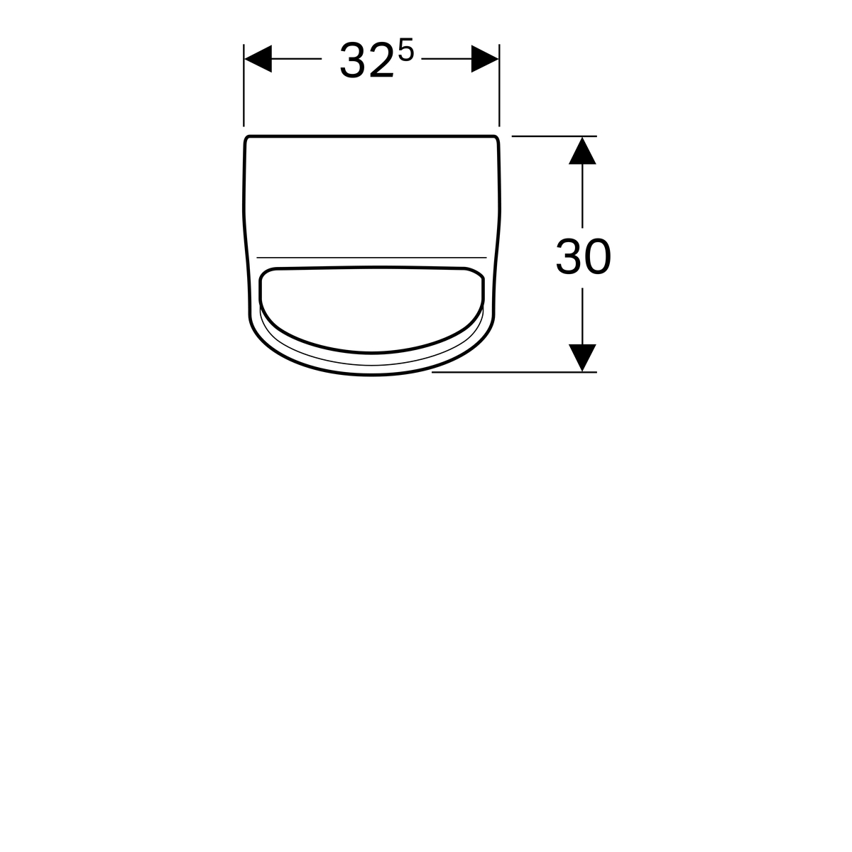 Geberit 300 urinoir 90 achterinlaat S8602500000G wit