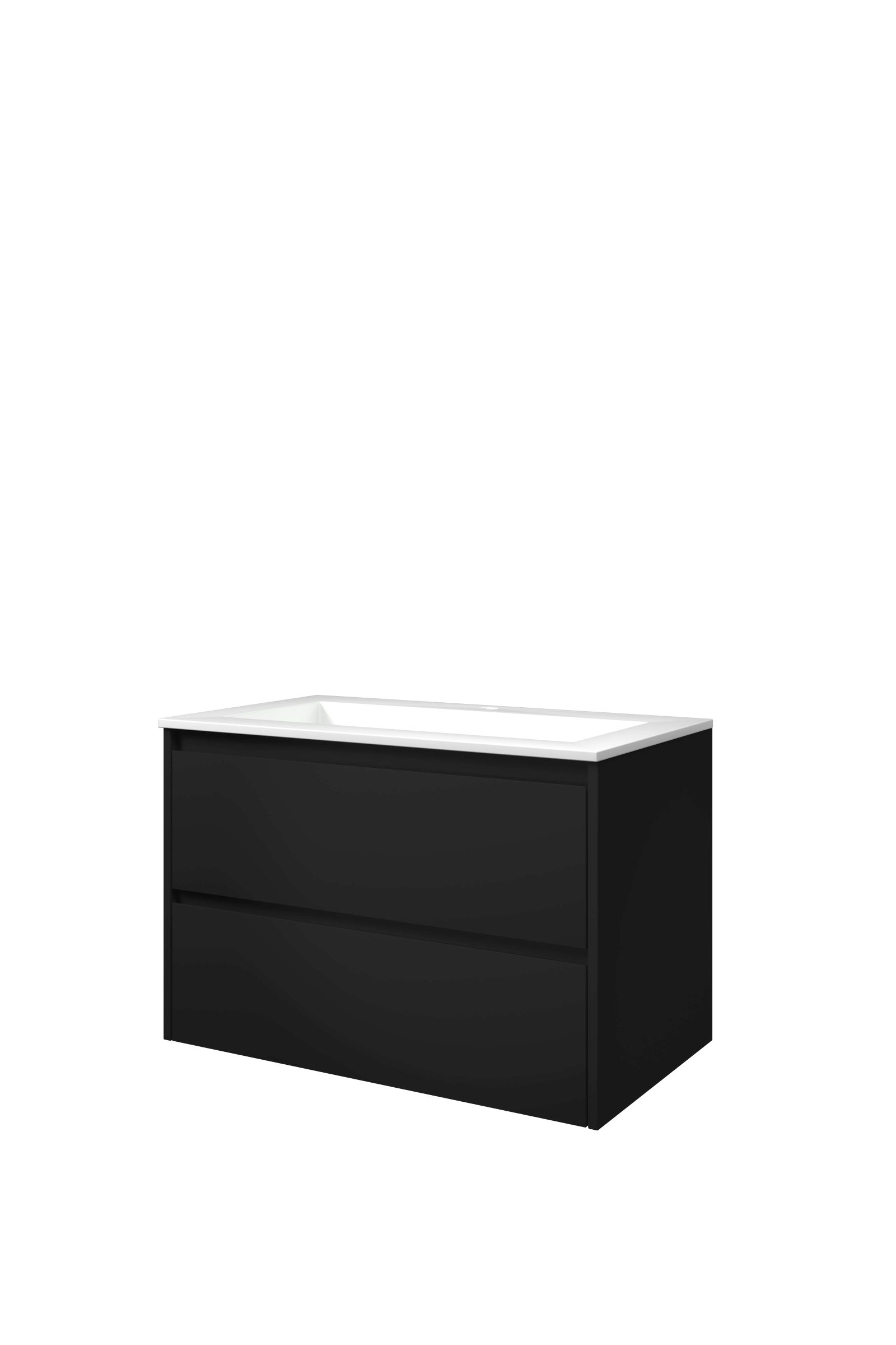 Proline set polystone Elegant wast. met 1 krgt. en onderk. sym. AGWB801MZ Mat zwart/Glans wit H540xB800xD460