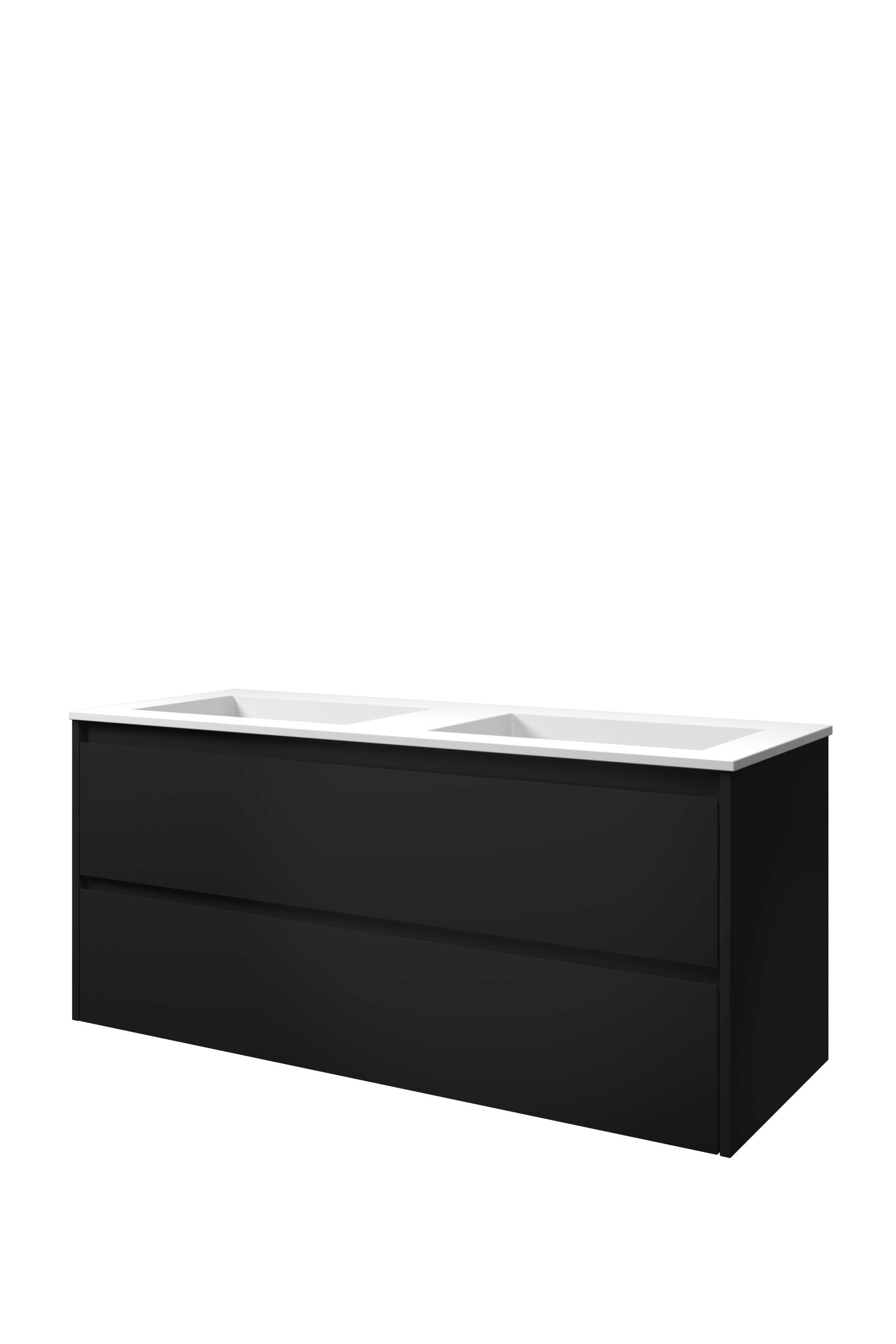 Proline set polystone Elegant wast. z. krgt. en onderk. sym. 1816266 Mat zwart/Mat wit H540xB1200xD460