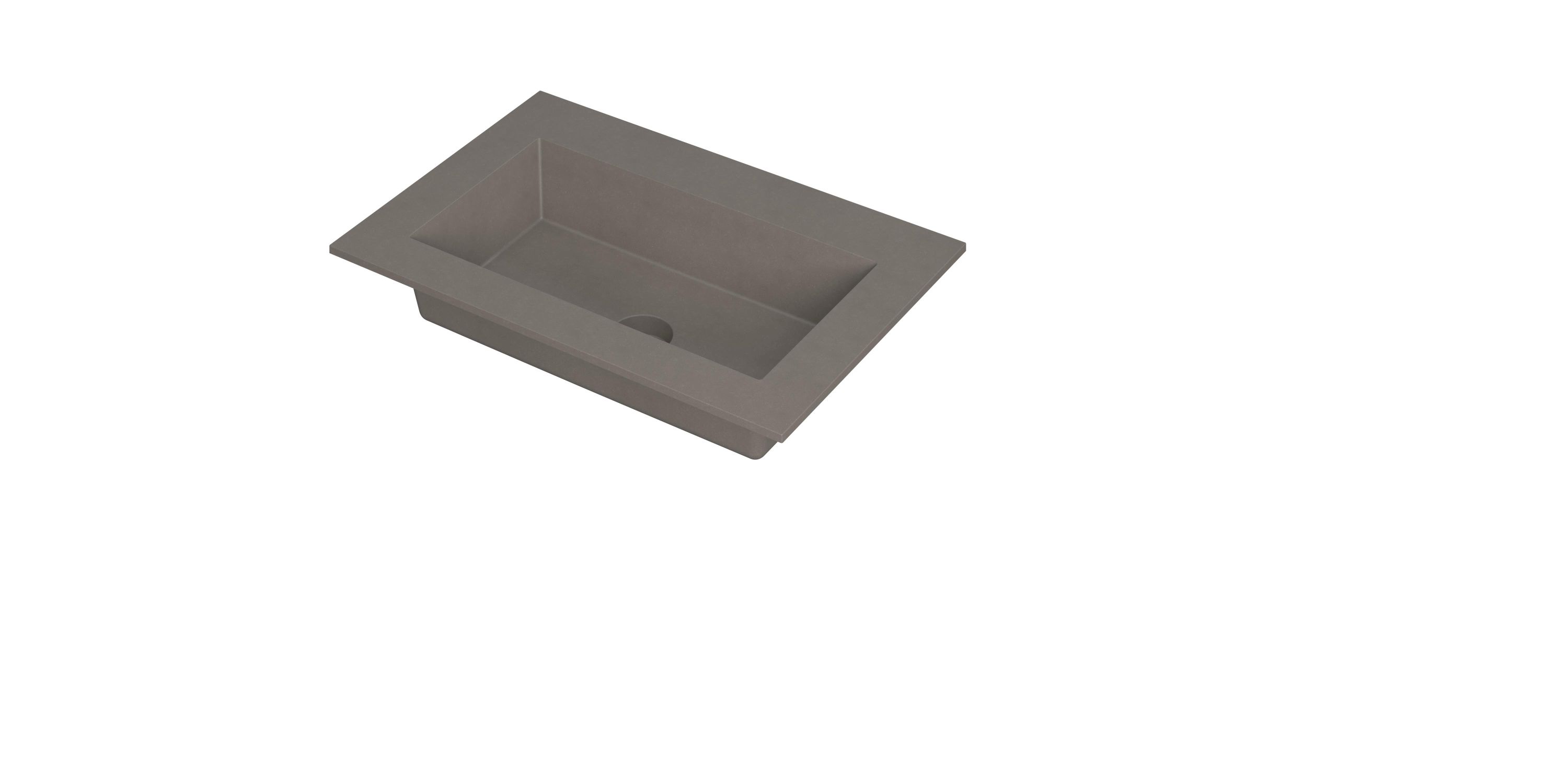 INK Kraft wastafel enkele bak z. krgt 3417202 Quartz beton H10xB700xD450
