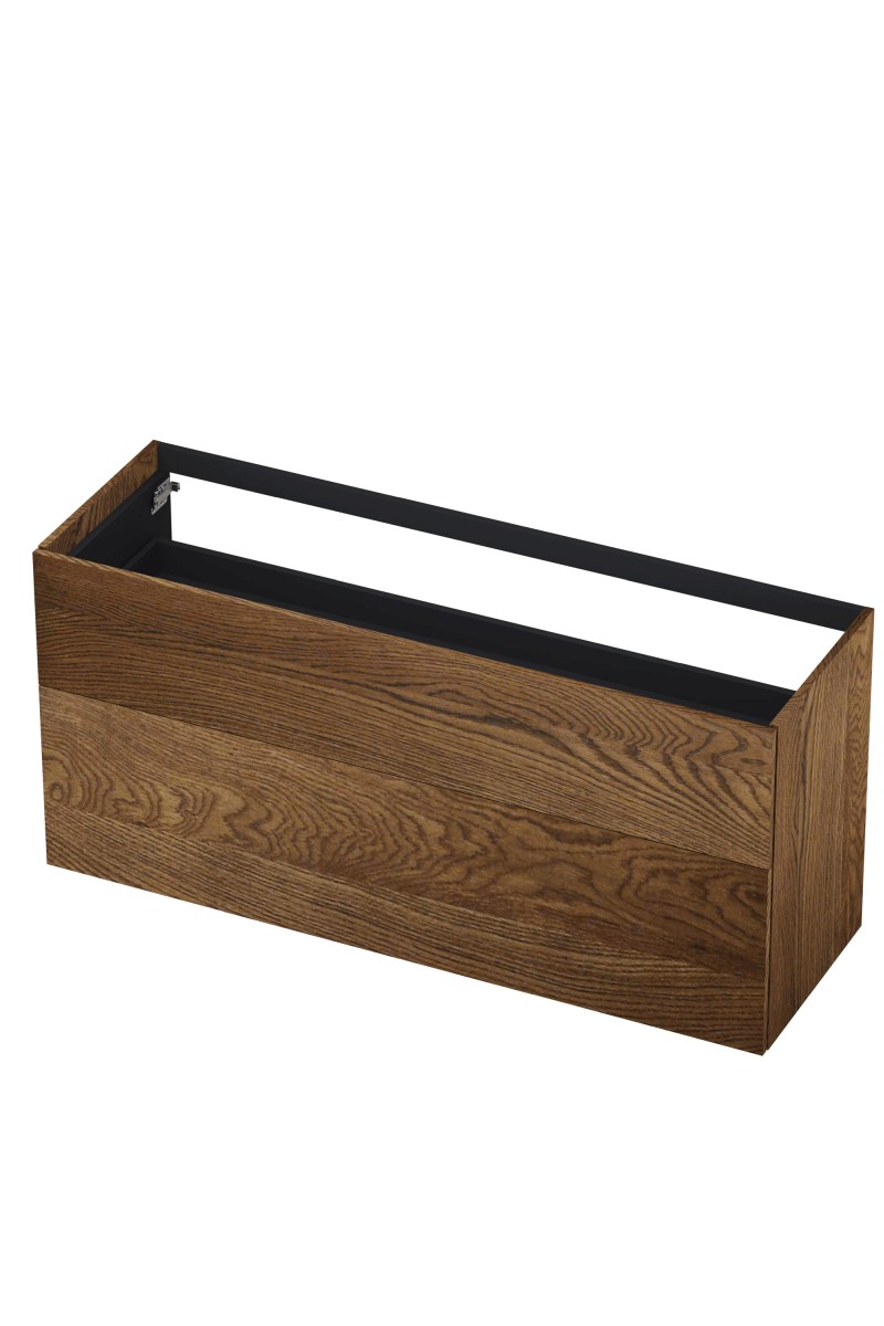 INK P2O onderkast 2 laden push to 1259321 massief eiken chocolate H650xB1400xD450