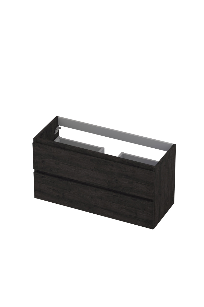 INK onderk. 2 laden greepl. met houten keerlijst 1257028 Houtskool eiken H520xB1000xD400