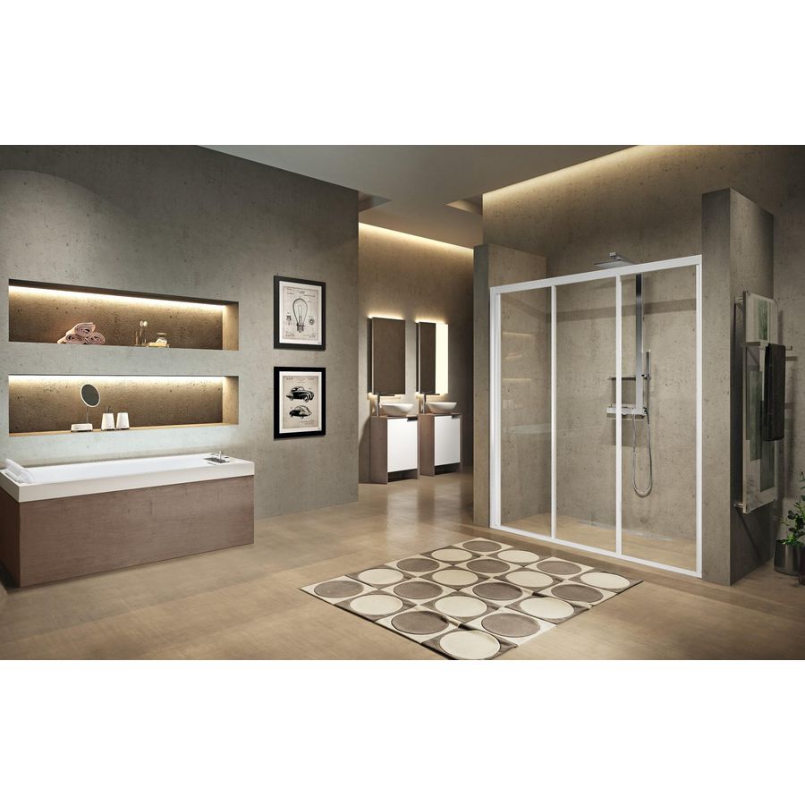 Novellini Lunes 2.0 3p 114 verst.114-120 cm helder glas chroom LUN3P1141K