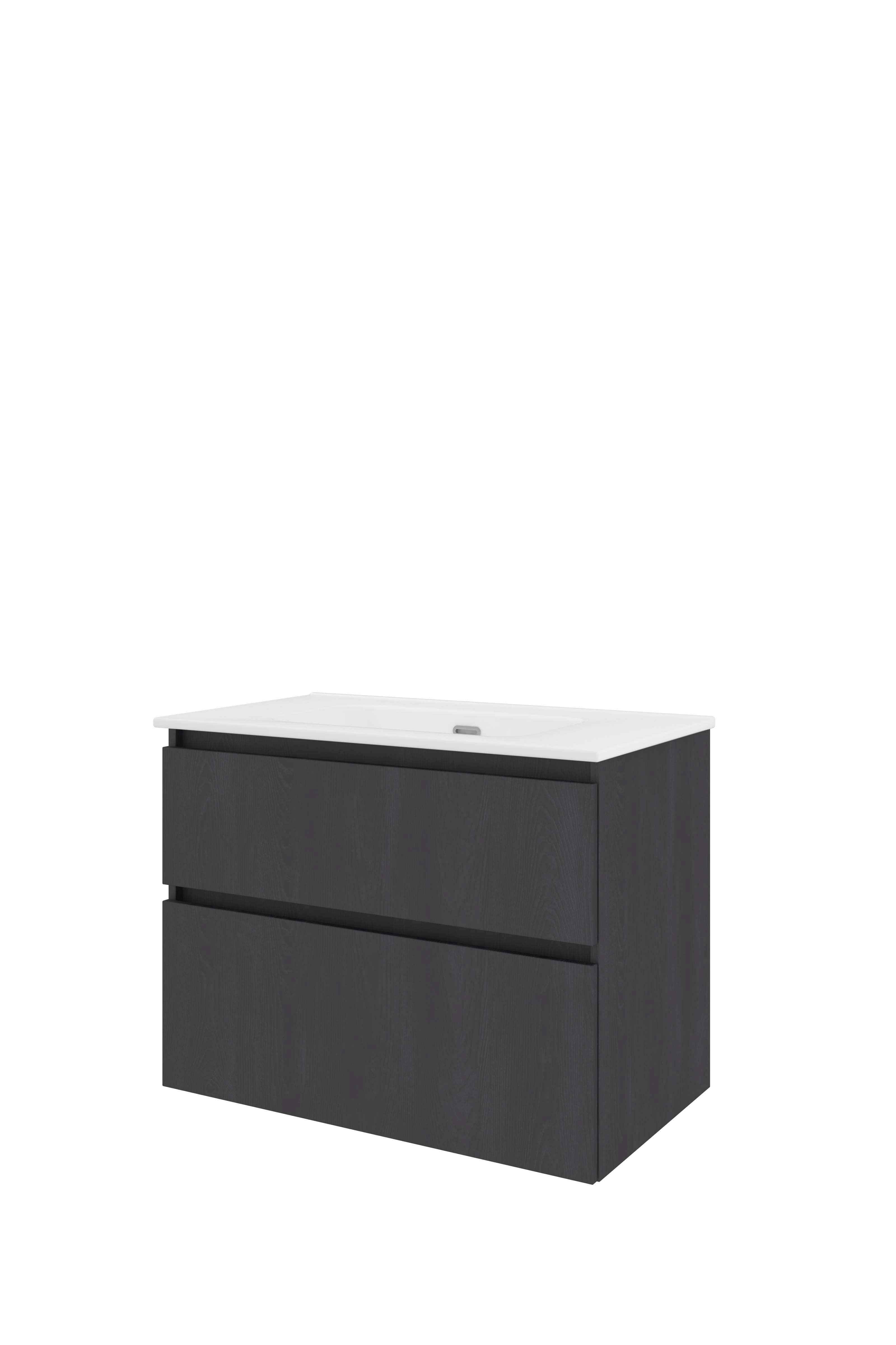 Proline Set porselein Elegant wast. z. krgt. en onderkast a-sym. 1815227 Black oak/Glans wit 800x460x620