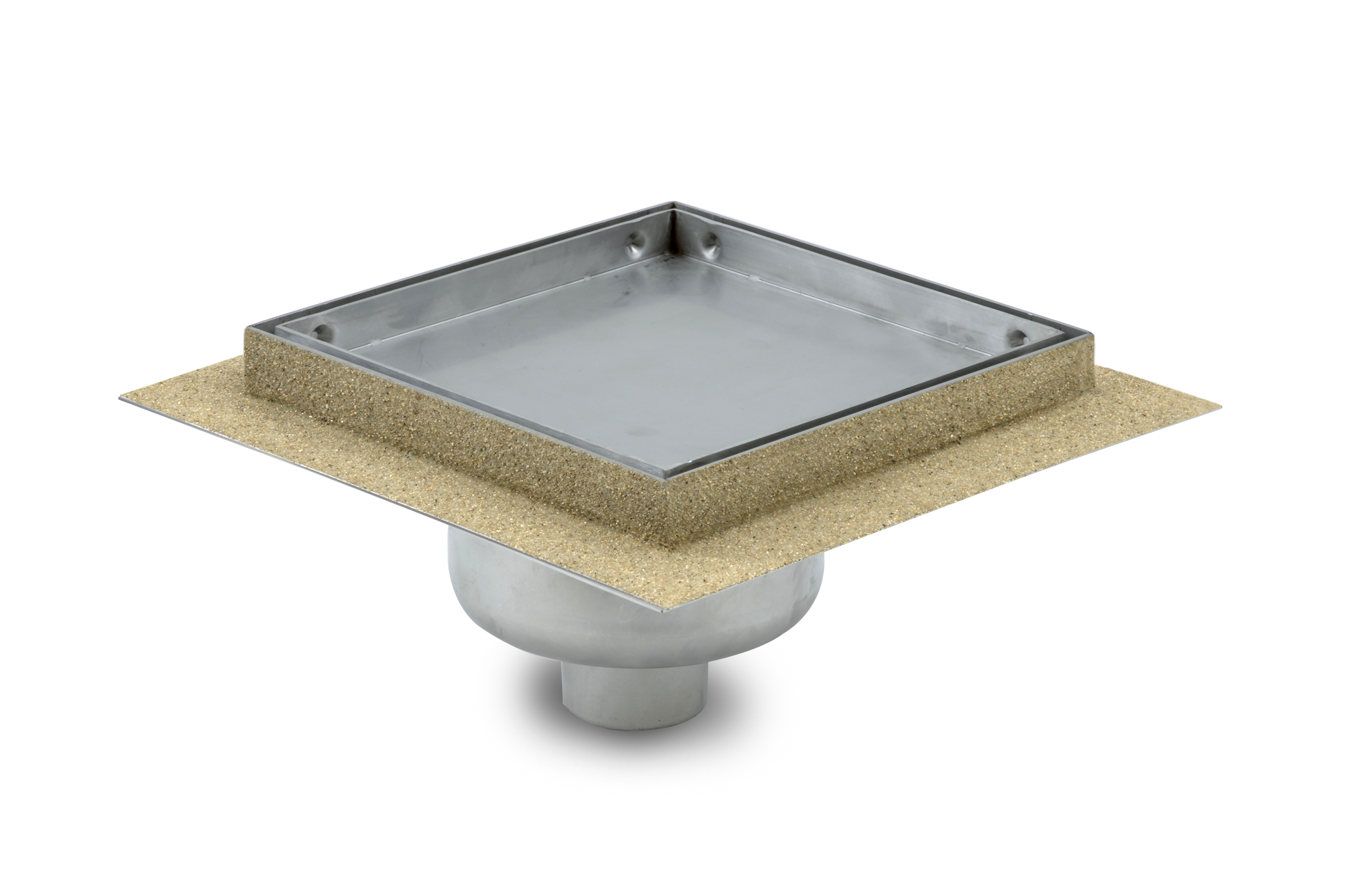 Aquaberg RVS put m/RVS deksel onder uitlaat 451515 15x15cm
