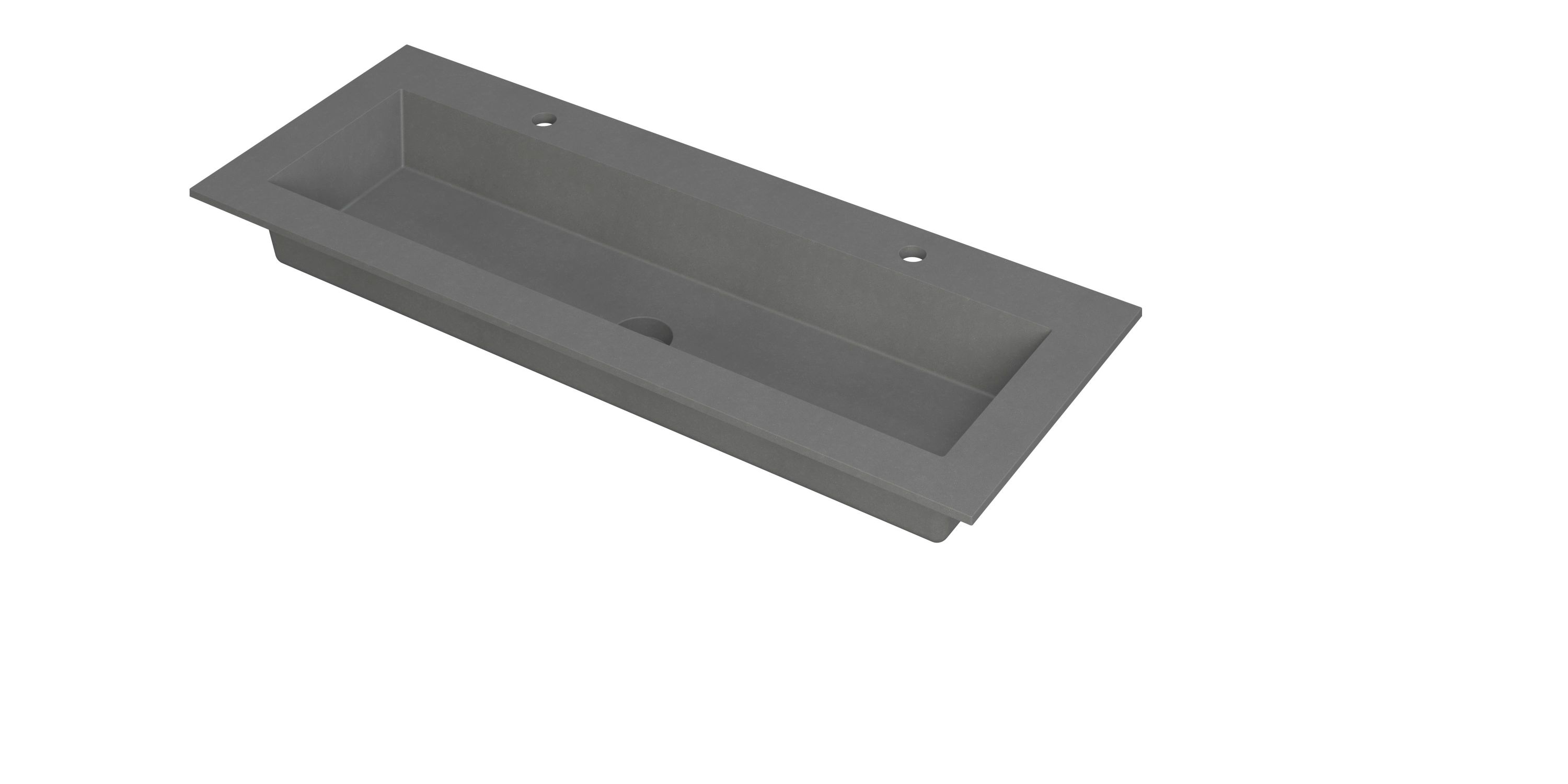 INK Kraft wastafel enkele bak 2 krgtn 3417274 Quartz grijs H10xB1200xD450
