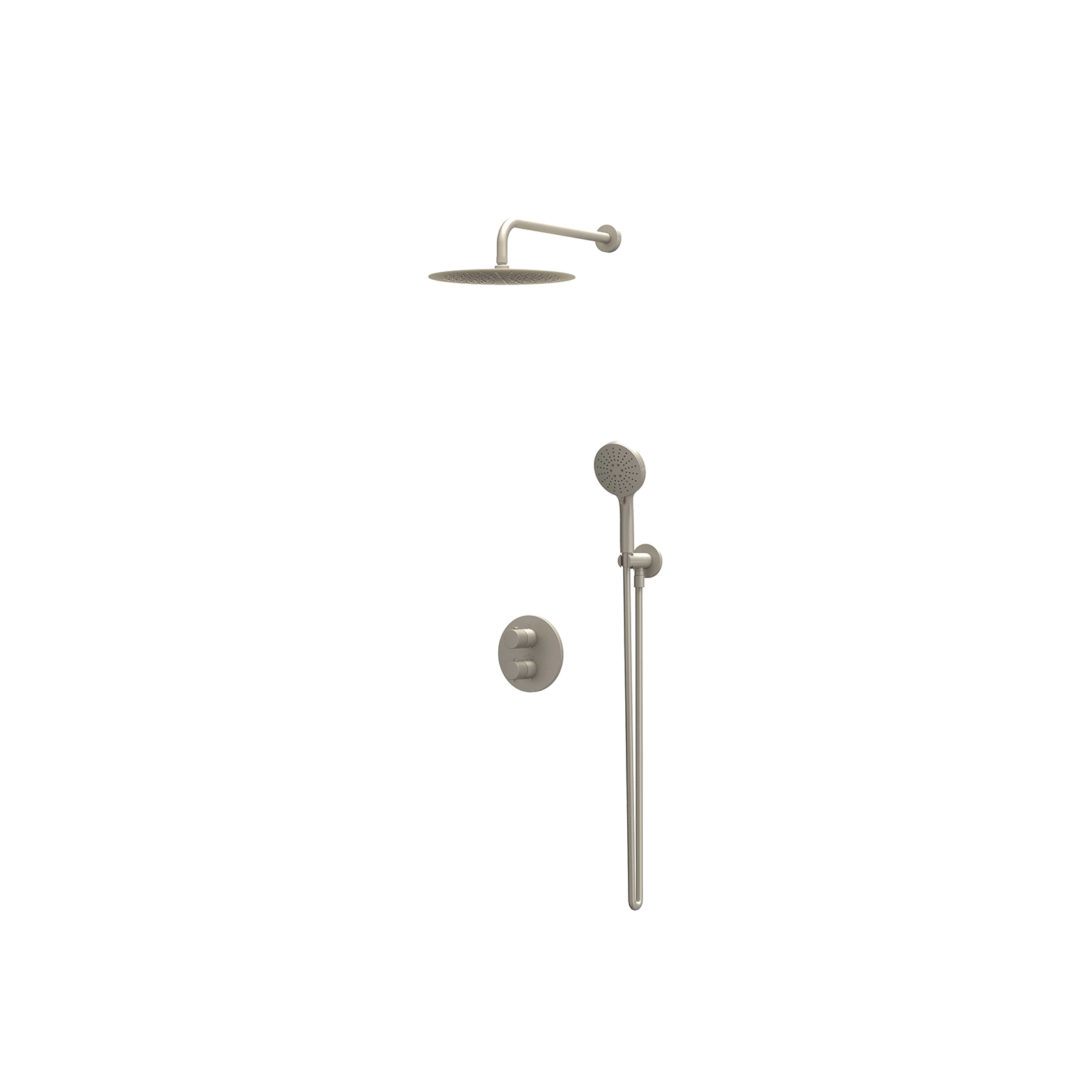 IVY Nexus set 2-weg st.omst. w.arm R30cm houder m. uitl. slang 150cm + 3-st. hd. CSN2EXGNBCAA Geborsteld nickel PVD