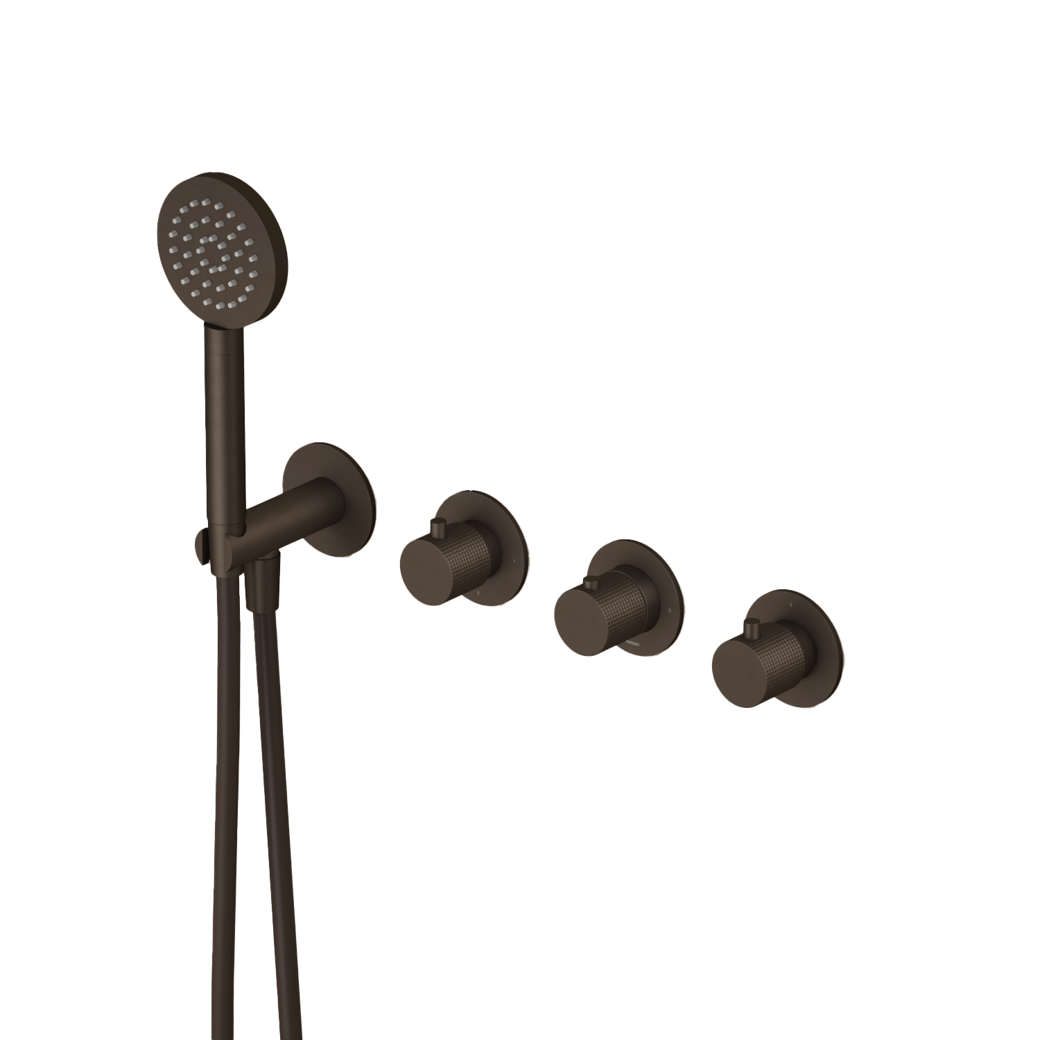 Hotbath GUY afbouwdeel bad/douche thermostaat met 2 stopkranen zonder uitloop GY7071DEXTTB Tuscan bronze