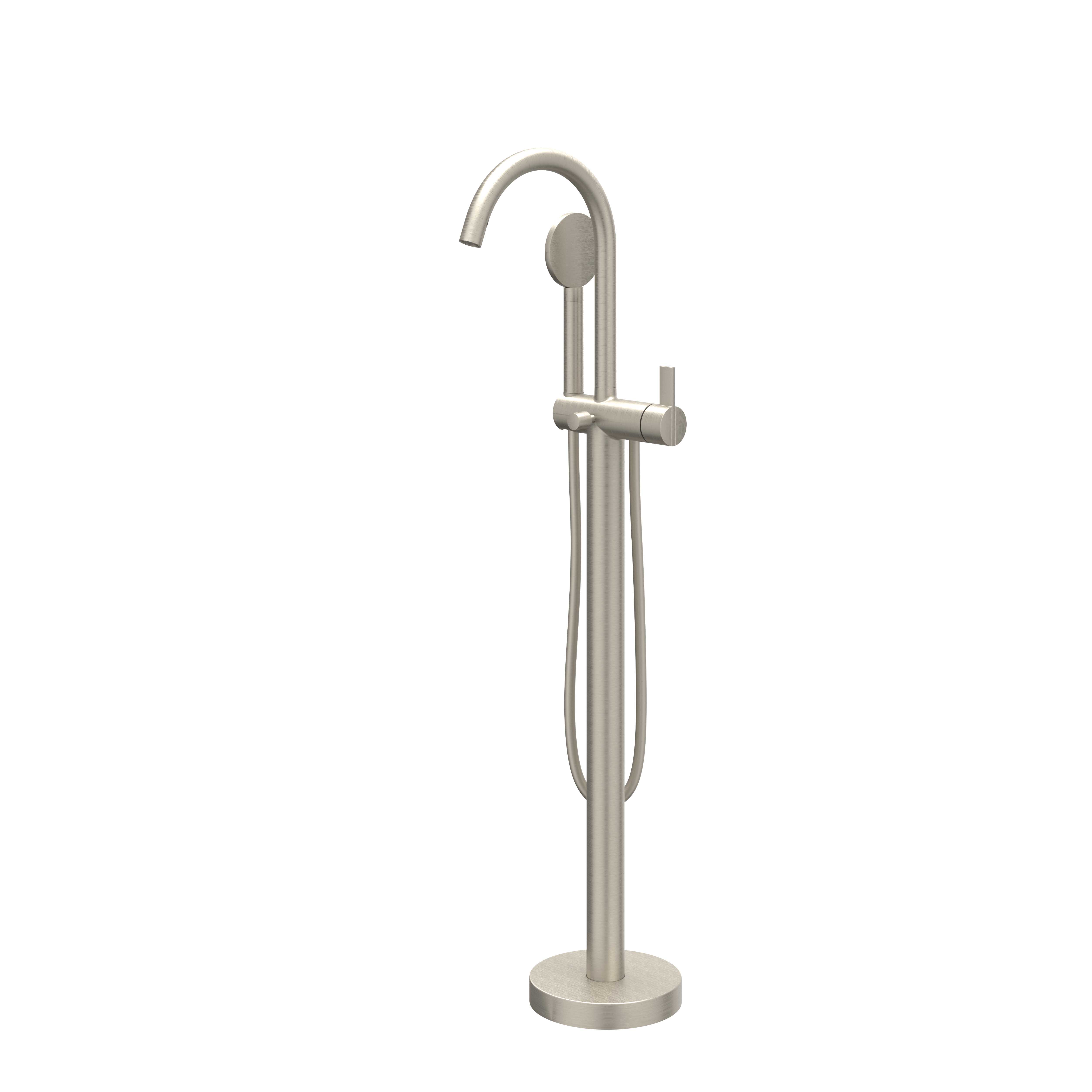 IVY Pact Badkraan vrijstaand m/draaibare uitloop en satin spray handd 6303013 gebr. nickel PVD