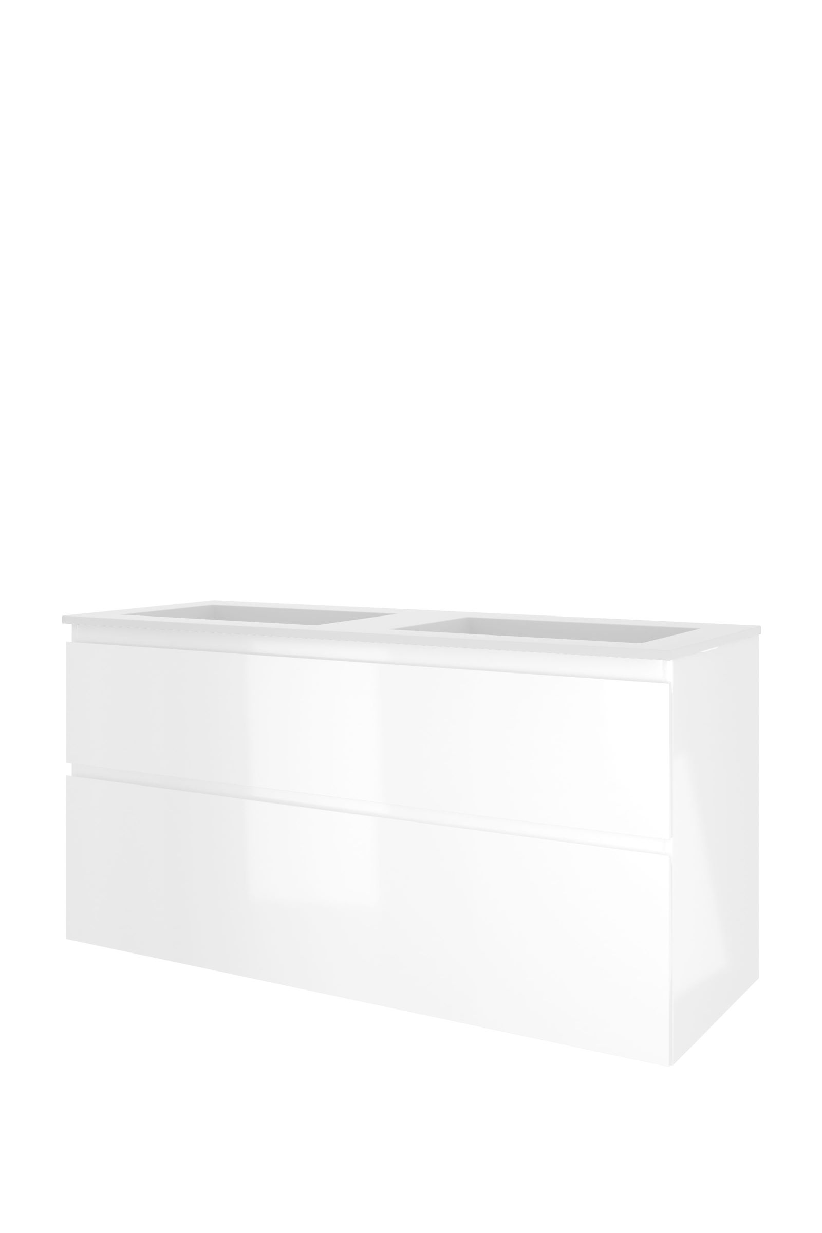 Proline set polystone Elegant wast. z. krgt. en onderk. a-sym. AGWC120D0GW Glans wit/Glans wit H620xB1200xD460